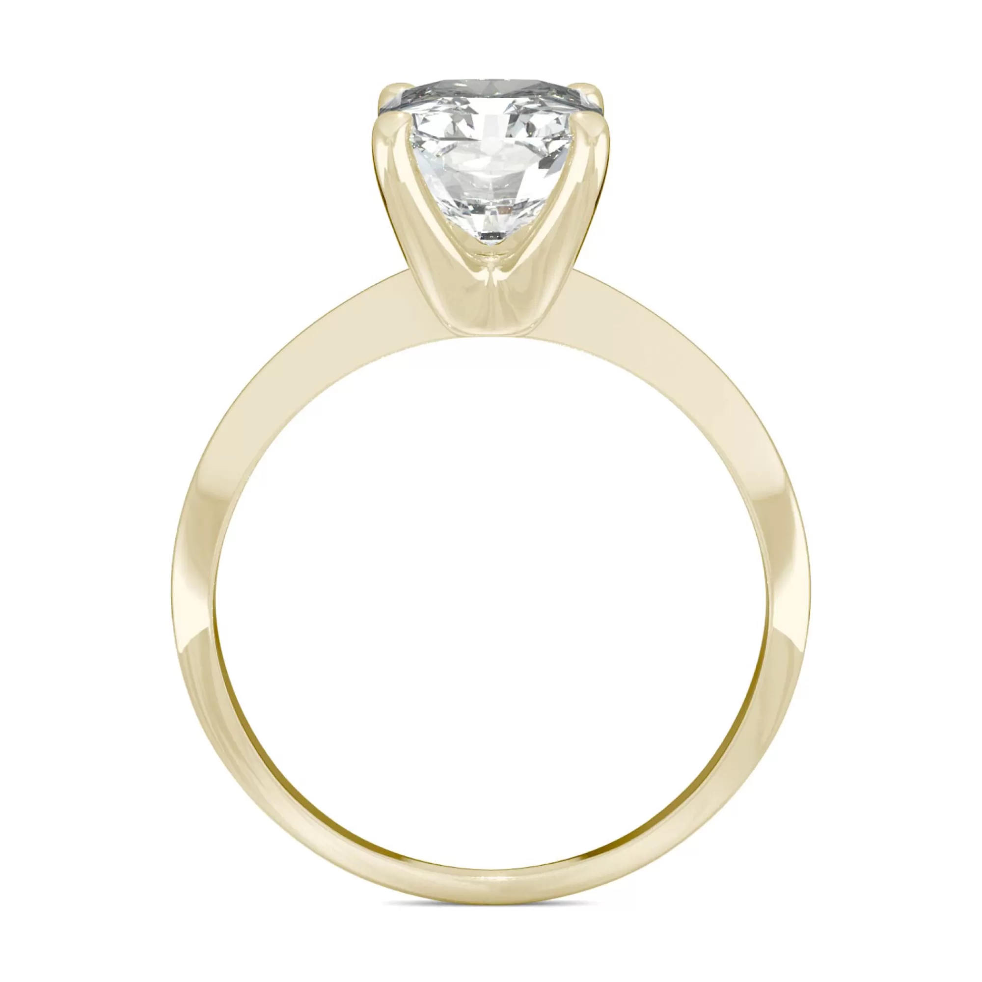 Rings^Charles & Colvard-Forever One™ Radiant-Cut Moissanite Ring With Knife-Edge Band In 14K Yellow Gold (2 3/4Ct.)