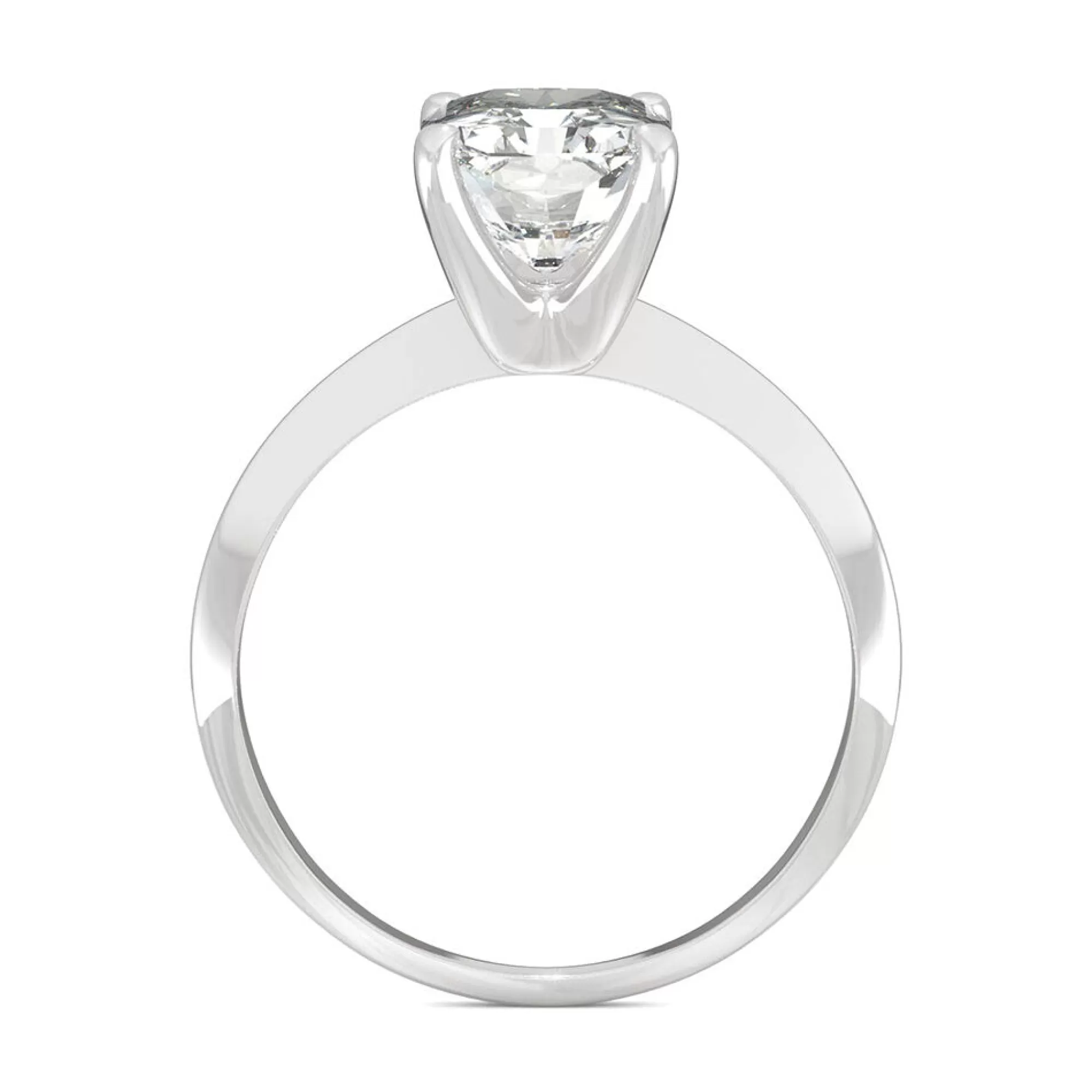 Rings^Charles & Colvard-Forever One™ Radiant-Cut Moissanite Ring With Knife-Edge Band In Platinum (2 3/4Ct.)