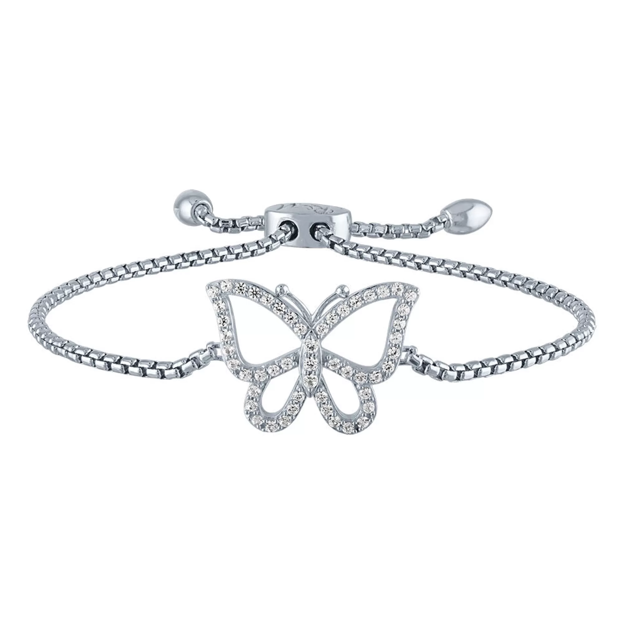Bracelets^Layering & Stacking Rhythm & Muse™ Lab Created White Sapphire Key Bolo Bracelets In Sterling Silver