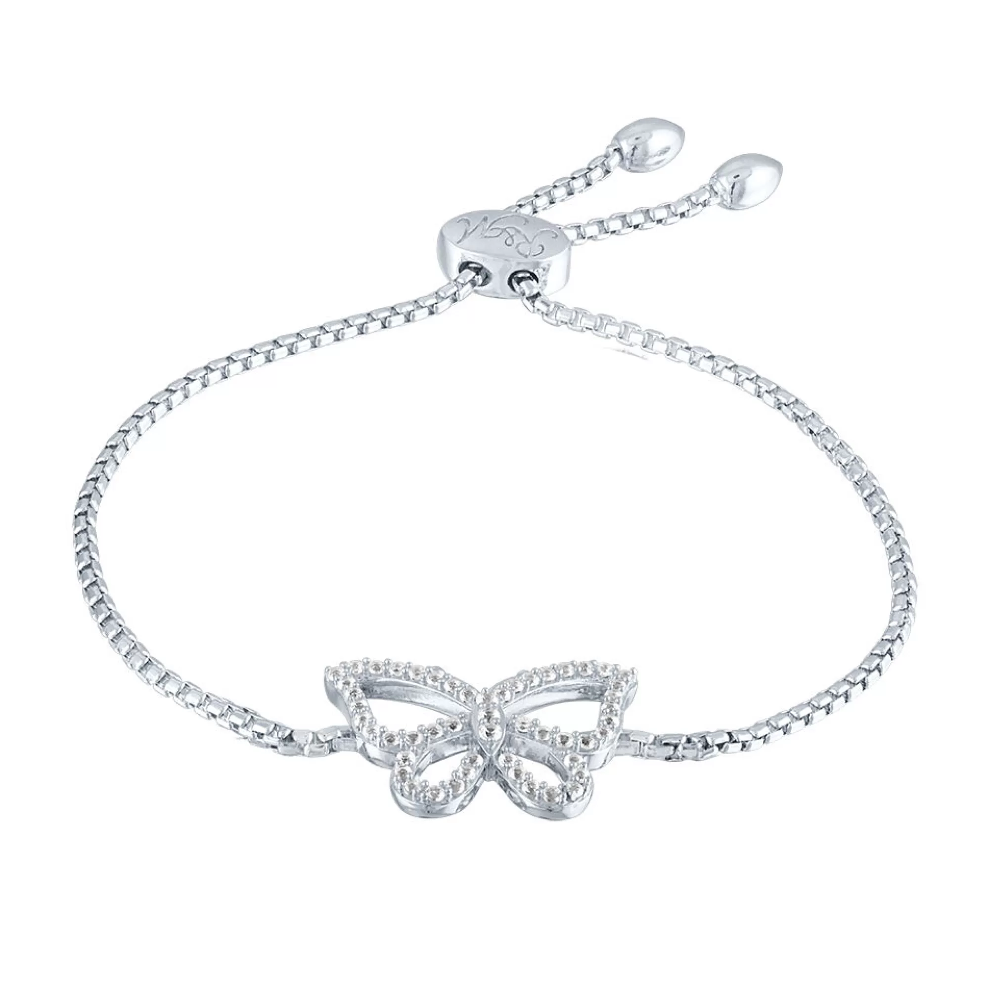 Bracelets^Layering & Stacking Rhythm & Muse™ Lab Created White Sapphire Key Bolo Bracelets In Sterling Silver