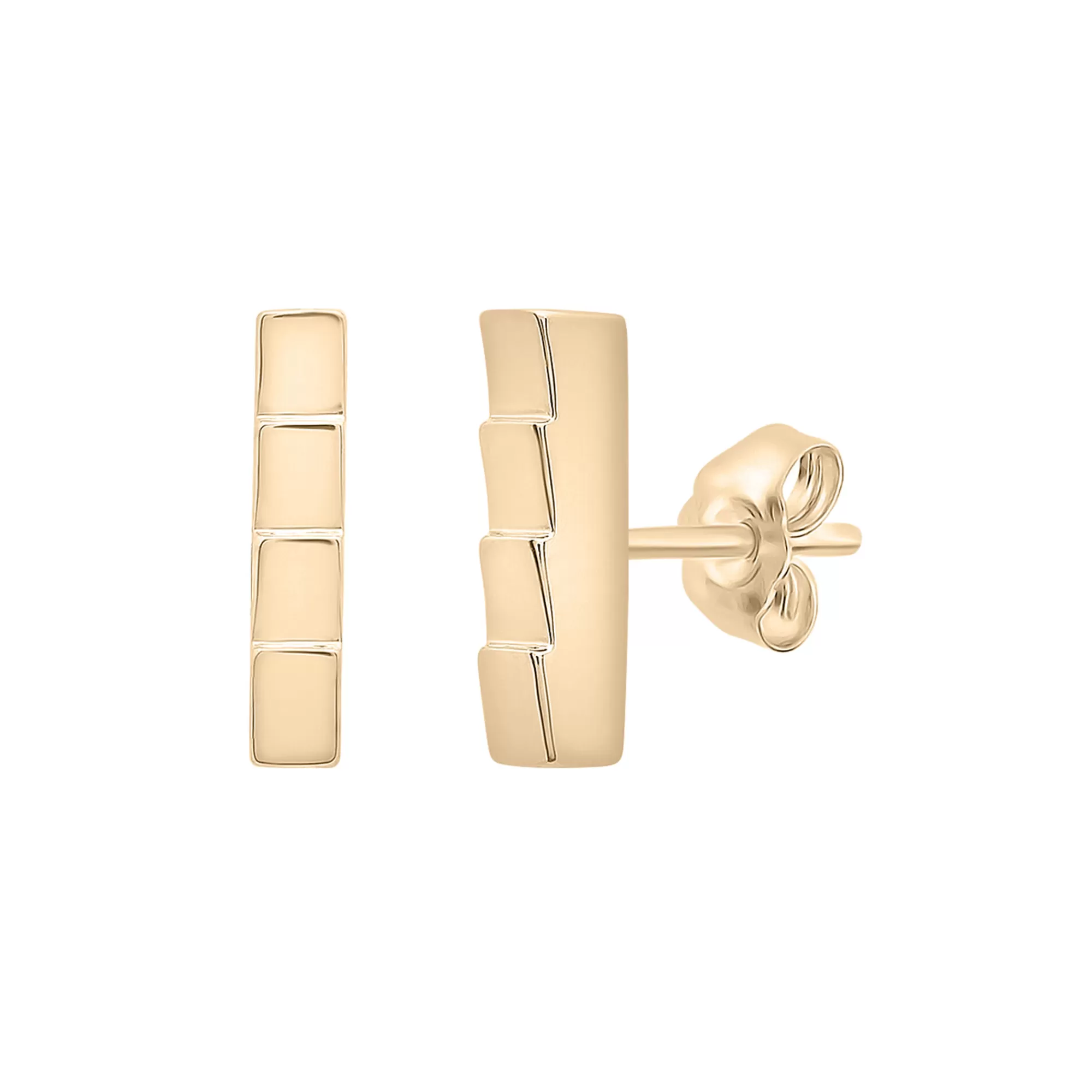 Earrings^Laure by Aurate Ribbed Bar Stud Earrings In Vermeil