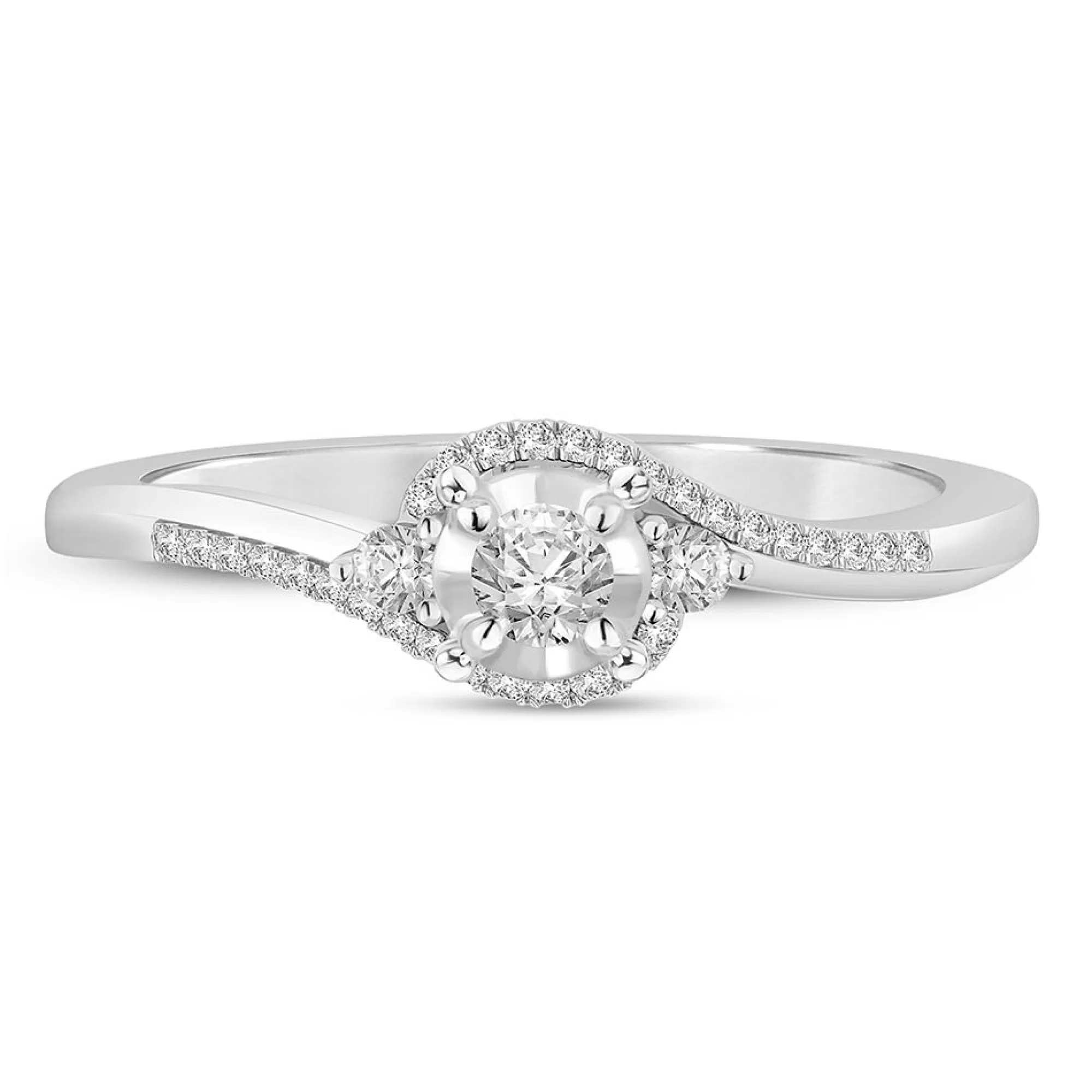 Rings^* Round Diamond Promise Ring In Sterling Silver (1/5 Ct. Tw.)