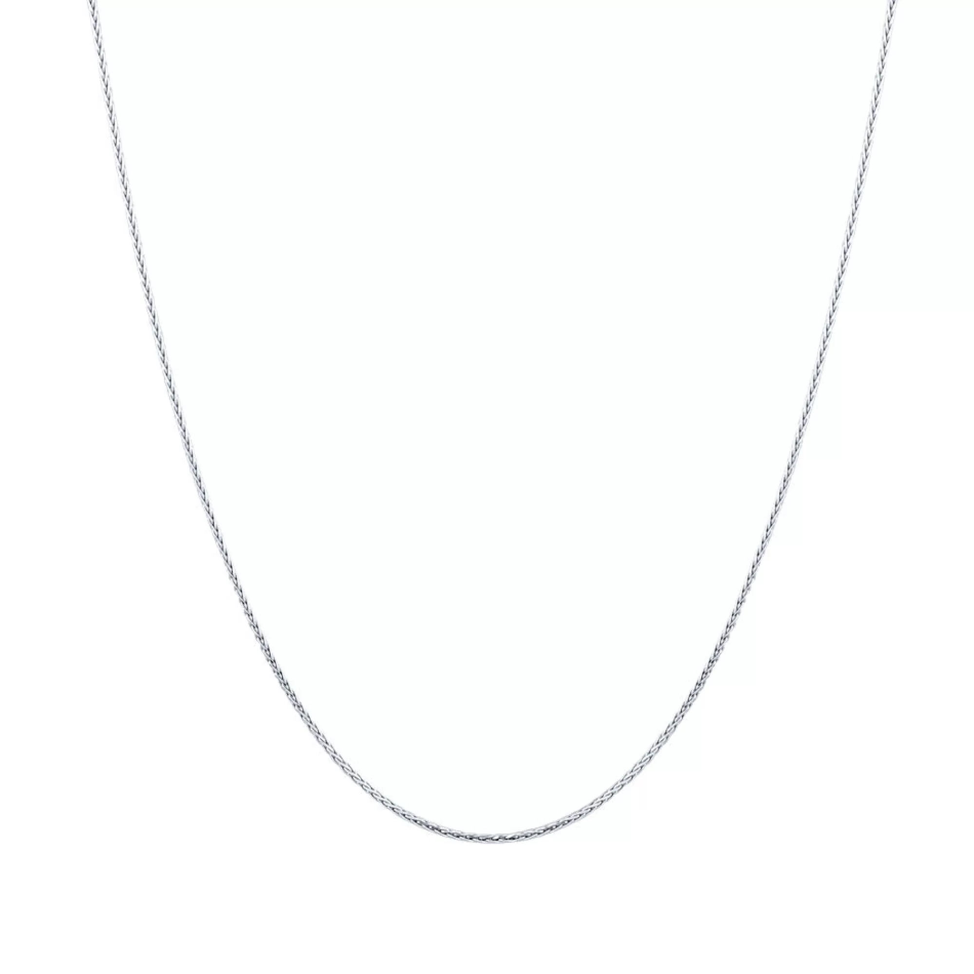 Necklaces & Pendants^* Round Hollow Wheat Chain In 14K White Gold, 18"