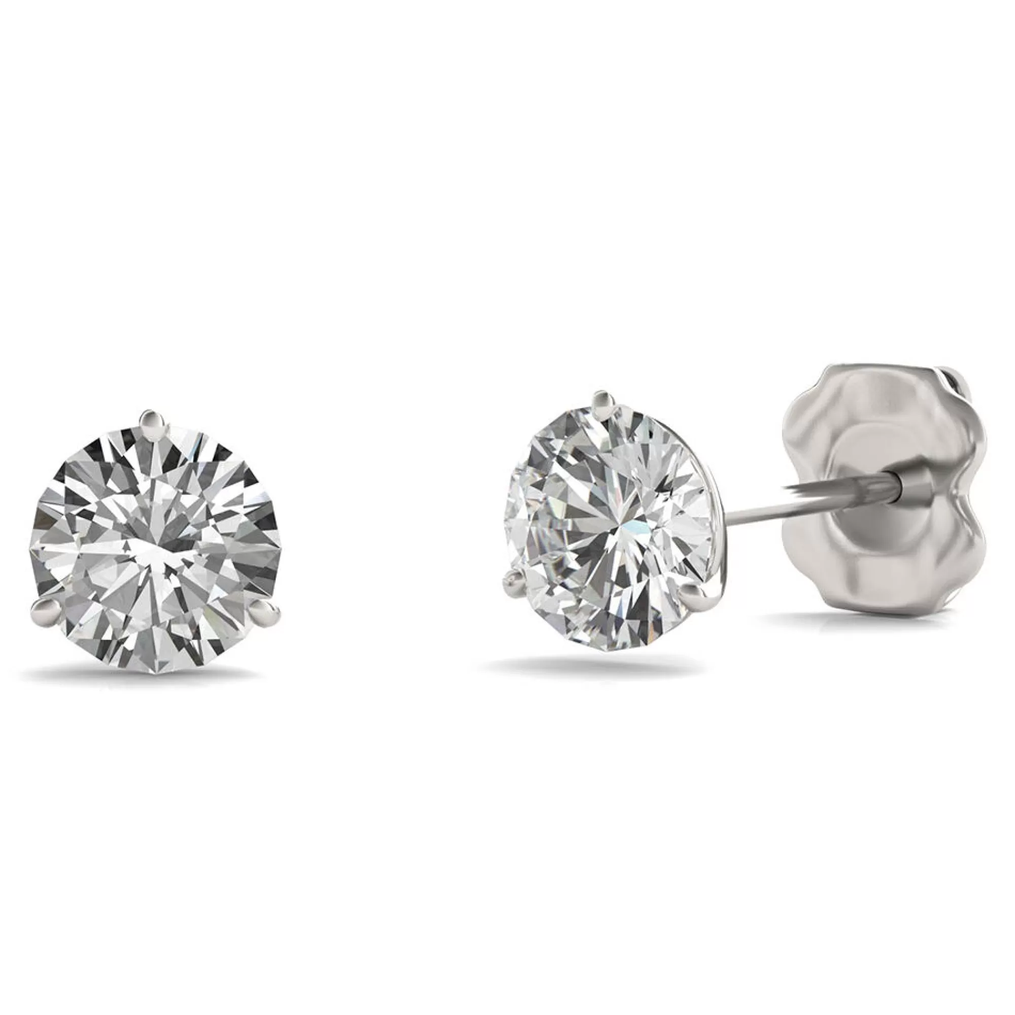 Earrings^Charles & Colvard-Forever One™ Round Moissanite Martini Stud Earrings In 14K White Gold (1 Ct. Tw.)