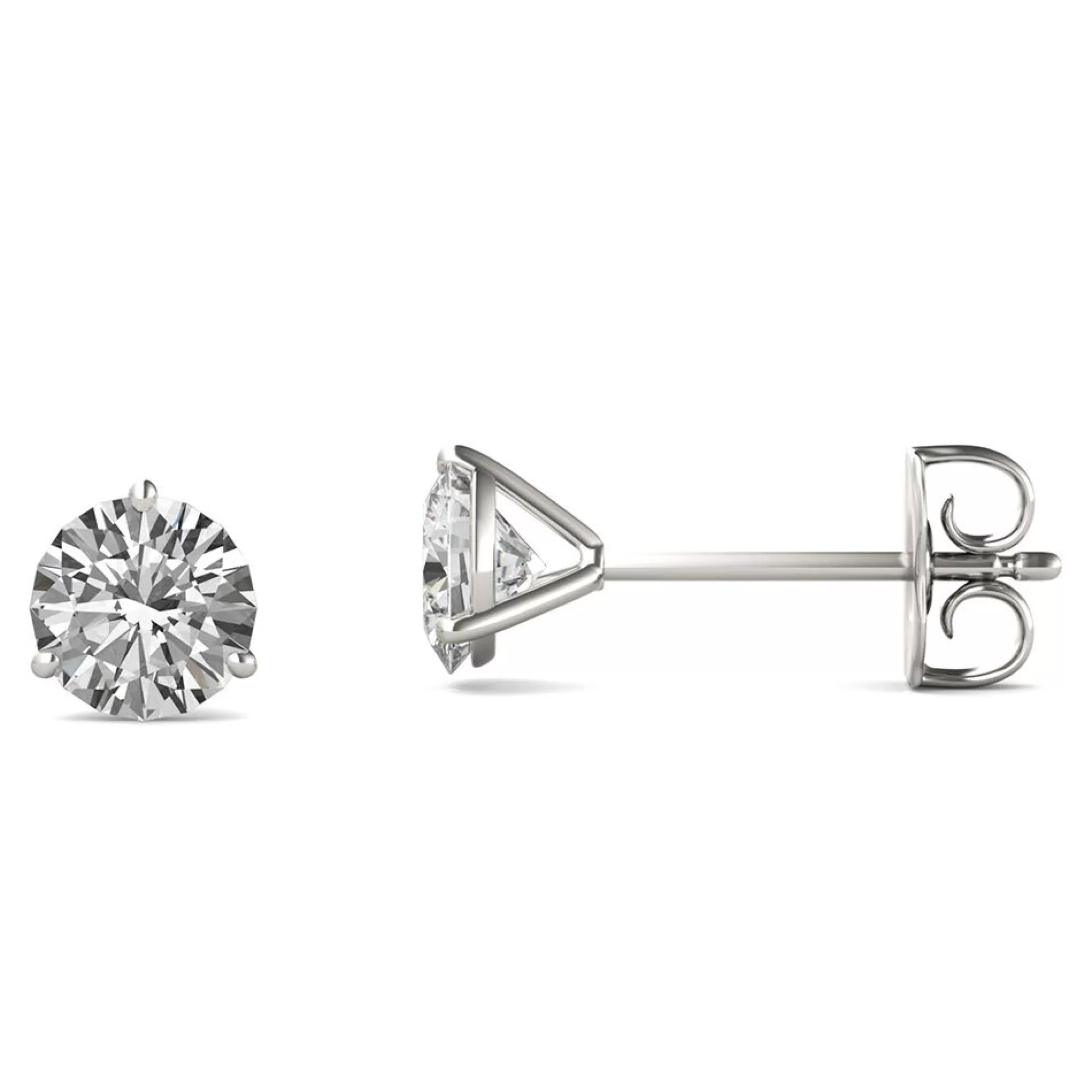 Earrings^Charles & Colvard-Forever One™ Round Moissanite Martini Stud Earrings In 14K White Gold (1 Ct. Tw.)