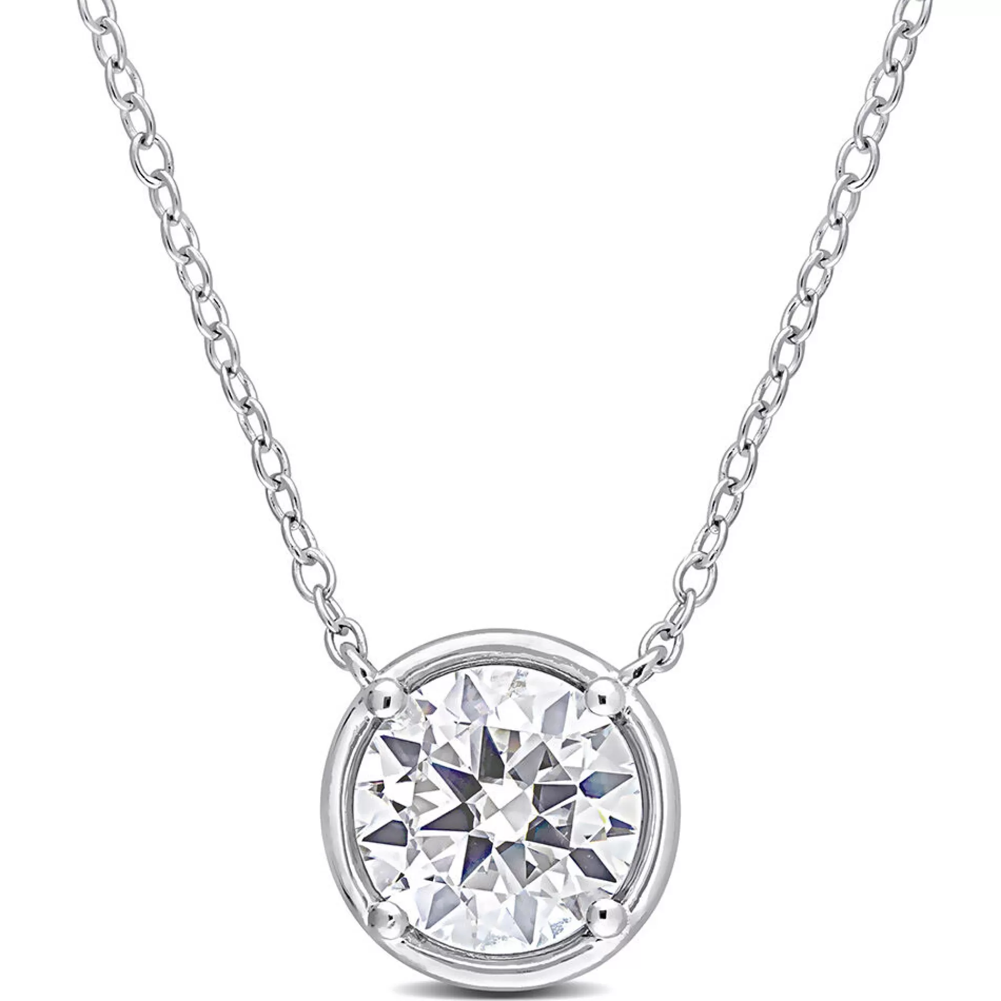 Necklaces & Pendants^* Round Moissanite Pendant In Sterling Silver (1 4/5 Ct.)