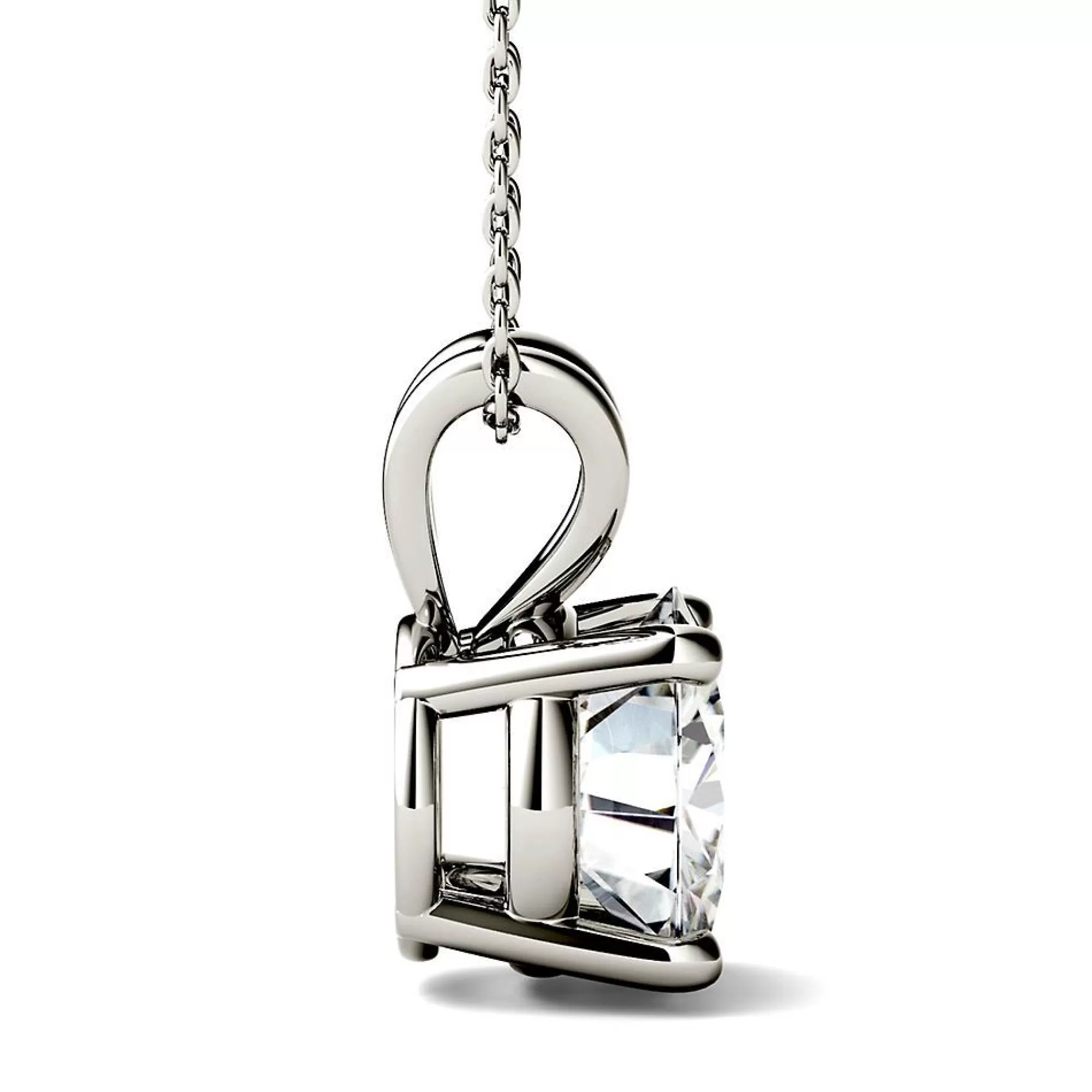 Necklaces & Pendants^Charles & Colvard-Forever One™ Round Moissanite Solitaire Pendant In 14K White Gold (3 Ct.)