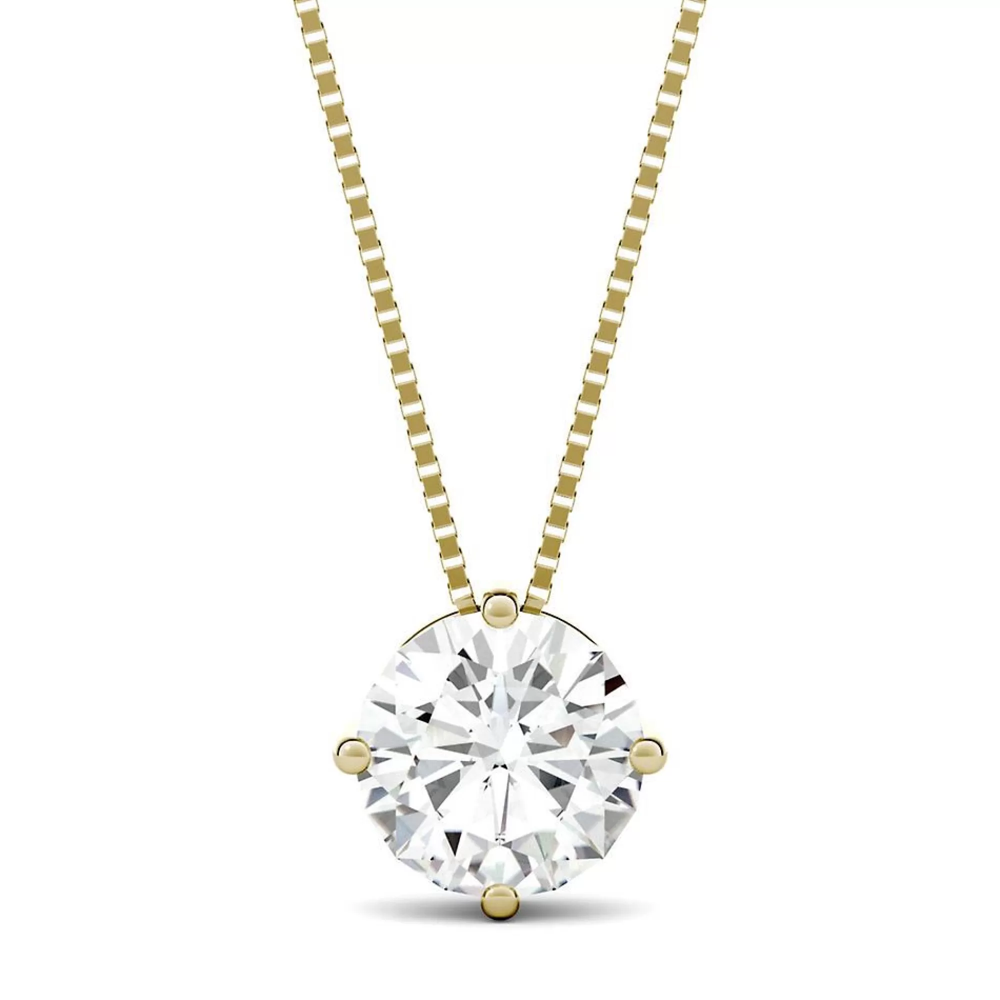 Necklaces & Pendants^Charles & Colvard-Forever One™ Round Moissanite Solitaire Pendant In 14K Yellow Gold (2 Ct.)