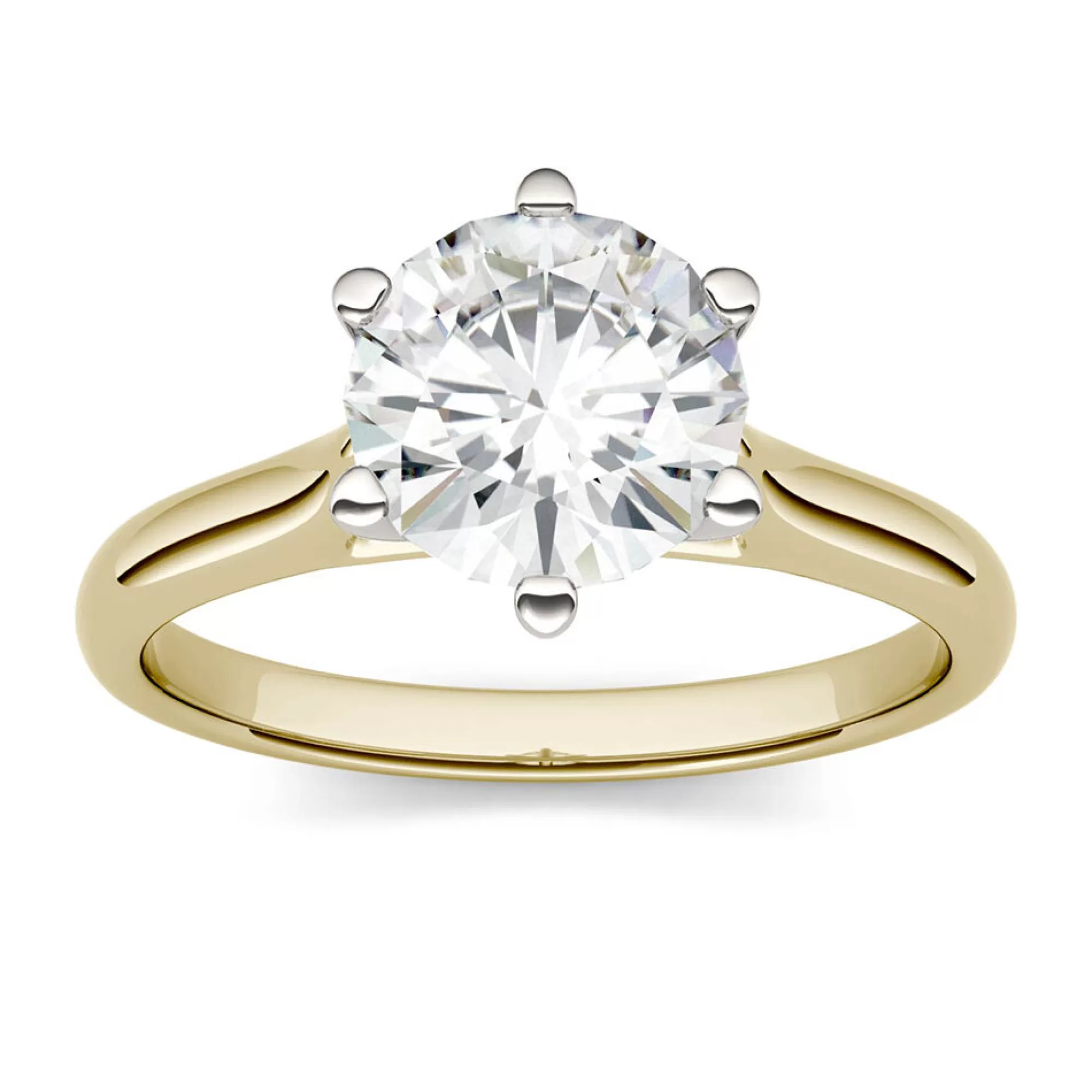 Rings^Charles & Colvard-Forever One™ Round Moissanite Solitaire Ring In 14K Yellow Gold (1 1/2 Ct.)