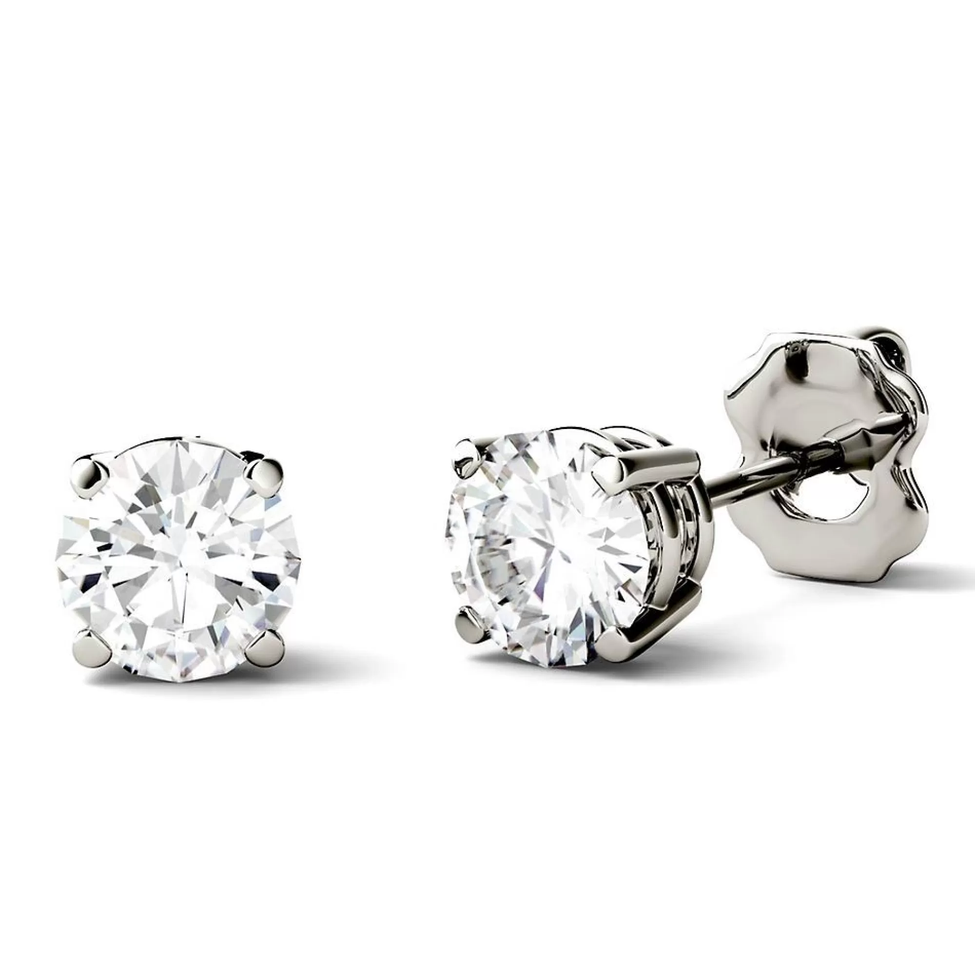 Earrings^Charles & Colvard-Forever One™ Round Moissanite Stud Earrings In 14K White Gold (1 Ct. Tw.)