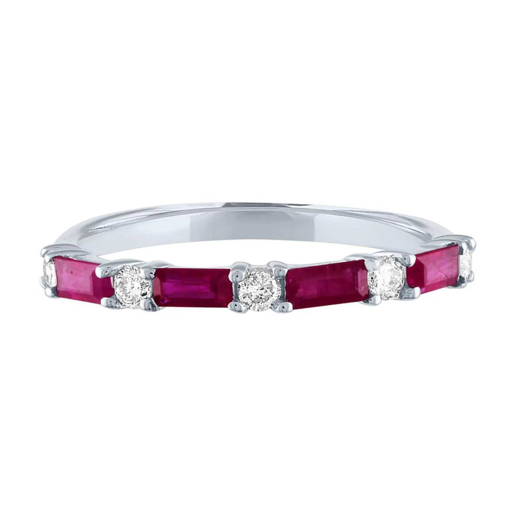 Rings^Layering & Stacking Ruby & 1/5 Ct. Tw. Diamond Ring In 10K White Gold