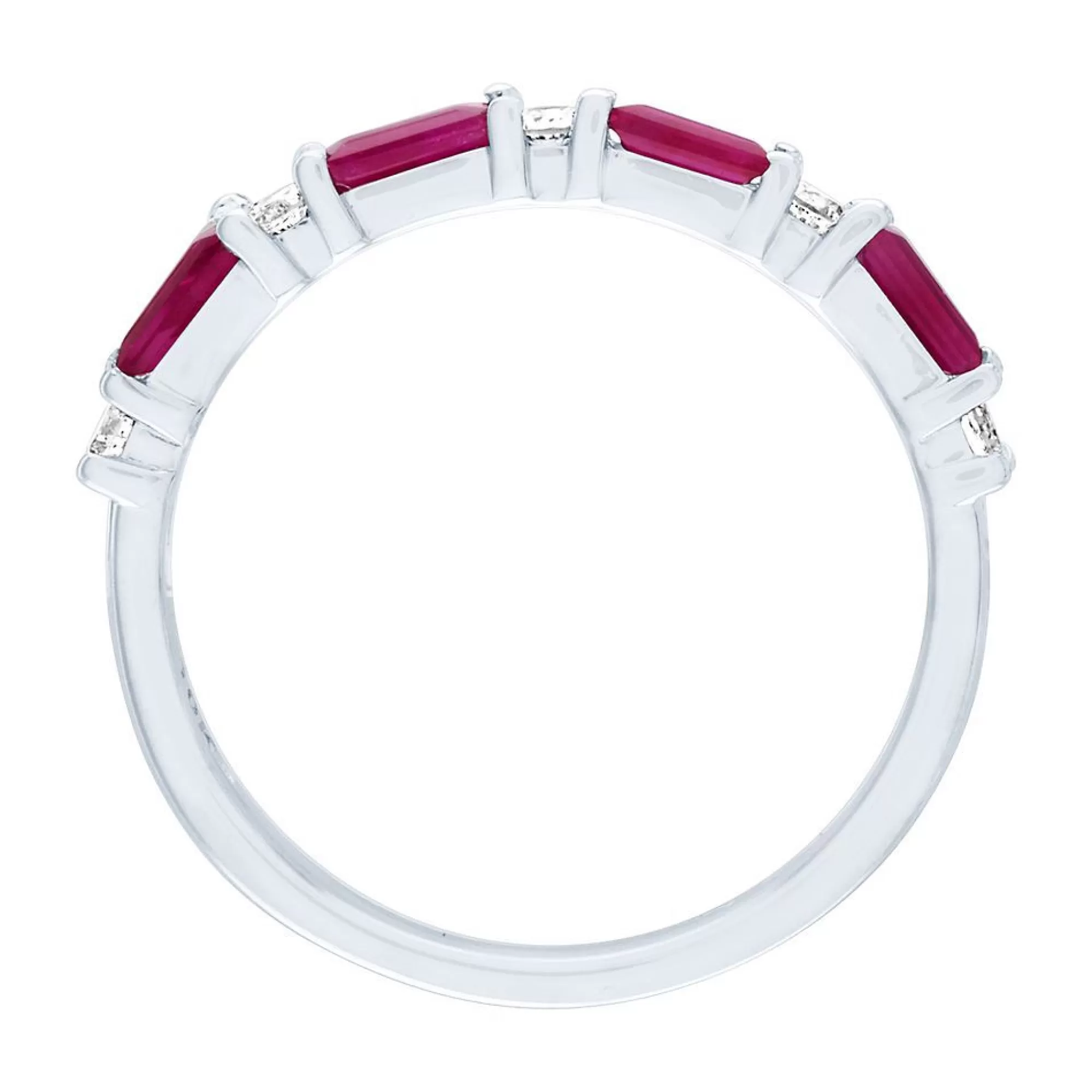 Rings^Layering & Stacking Ruby & 1/5 Ct. Tw. Diamond Ring In 10K White Gold