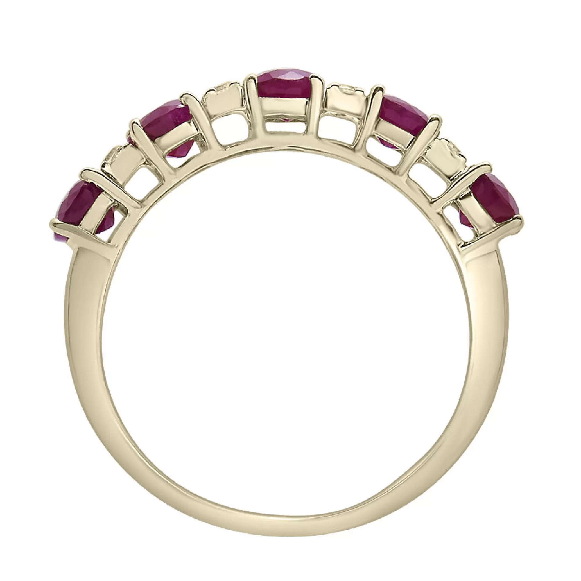 Rings^* Ruby & Diamond Accent Band In 10K Yellow Gold