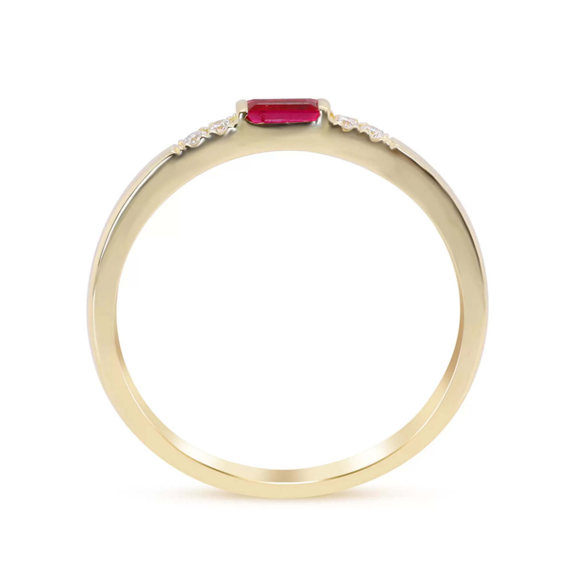 Rings^Layering & Stacking Ruby & Diamond Accent Stacking Ring In 10K Yellow Gold