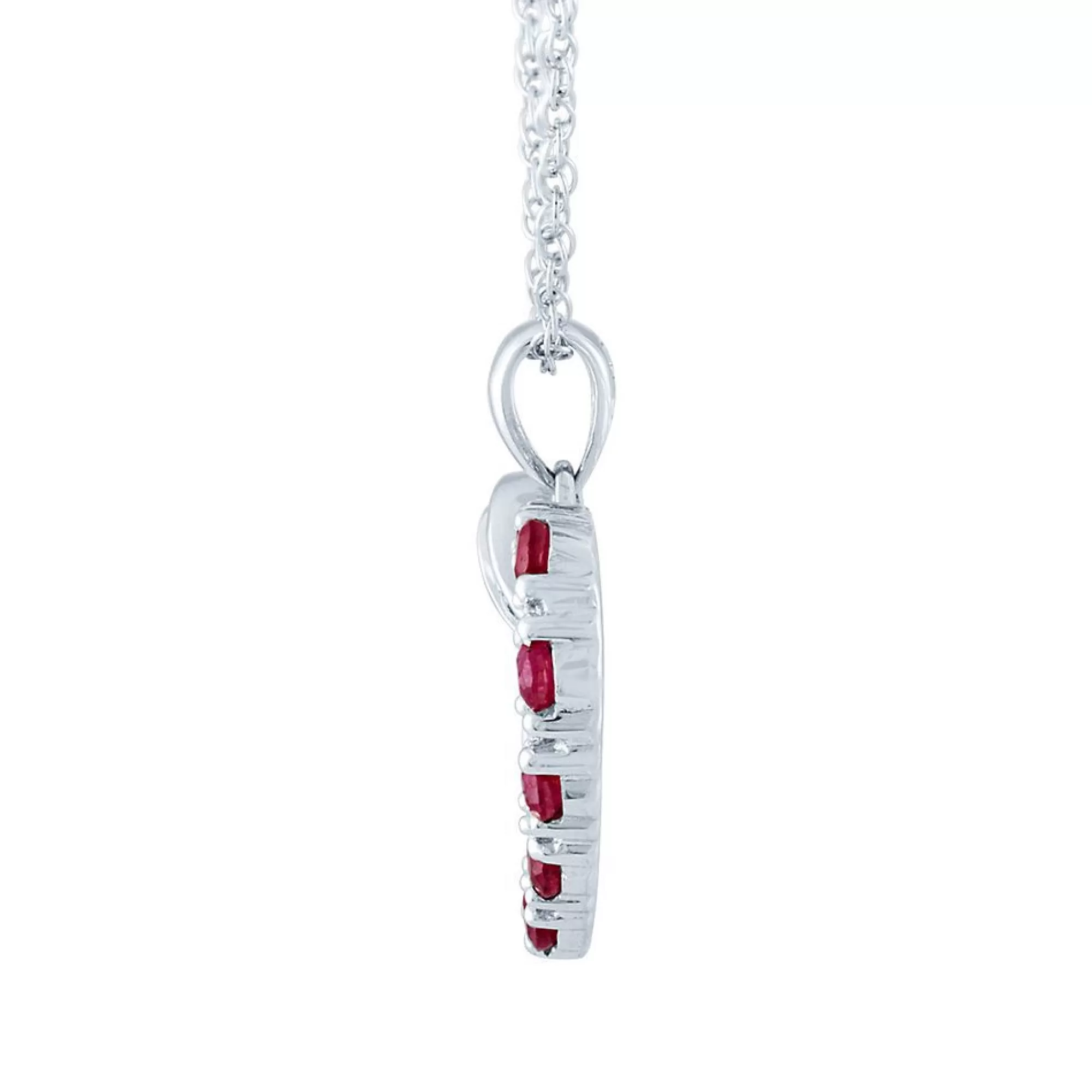 Necklaces & Pendants^* Ruby & Diamond Heart Pendant In 10K White Gold