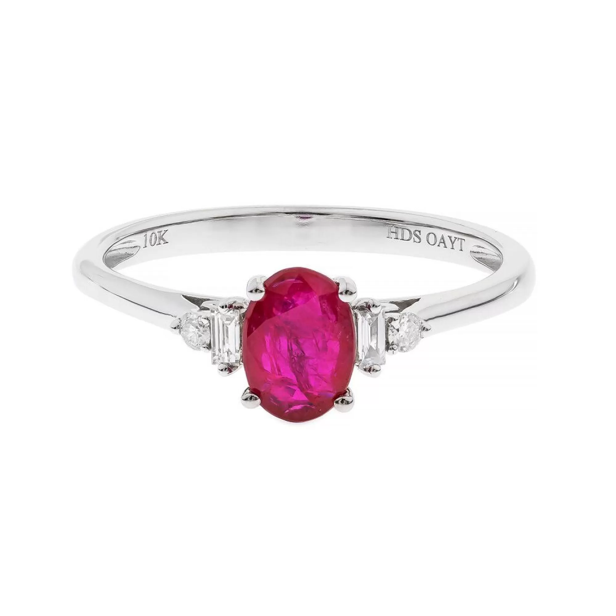 Rings^* Ruby & Diamond Ring In 10K White Gold