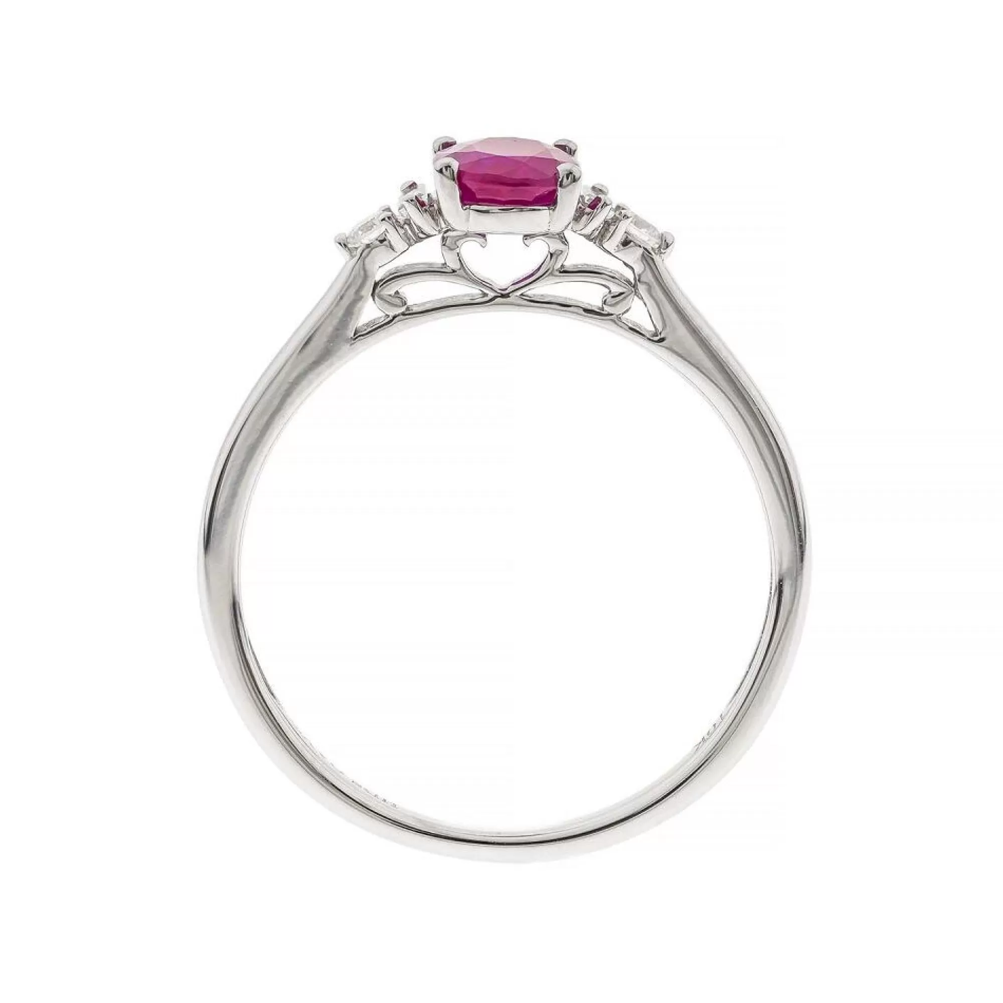 Rings^* Ruby & Diamond Ring In 10K White Gold