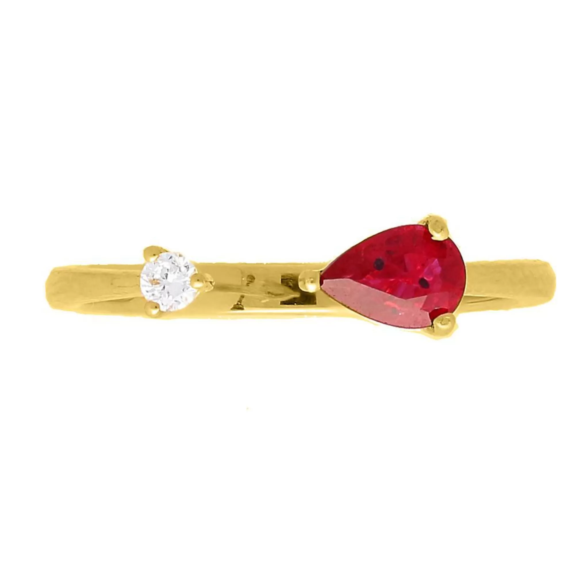 Rings^* Ruby & Diamond Ring In 10K Yellow Gold