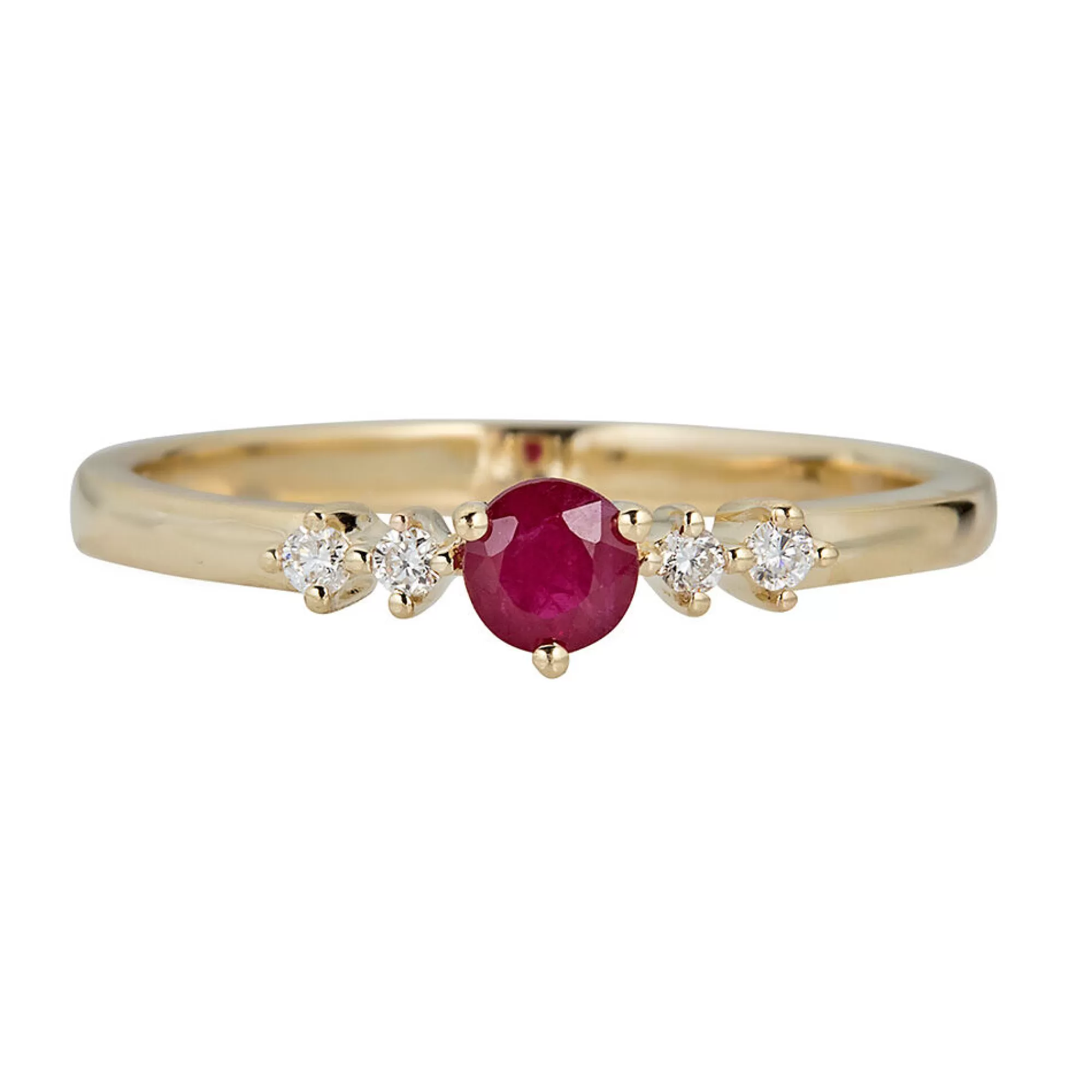 Rings^* Ruby & Diamond Ring In 10K Yellow Gold