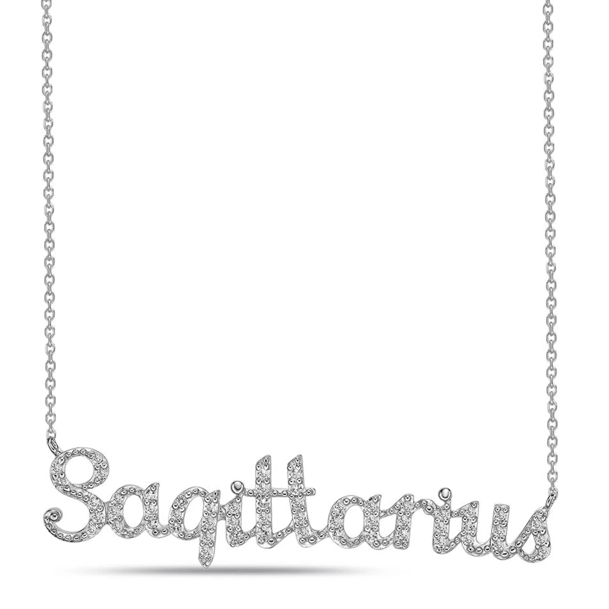 Necklaces & Pendants^* Sagittarius Lab Created White Sapphire Necklace In Sterling Silver