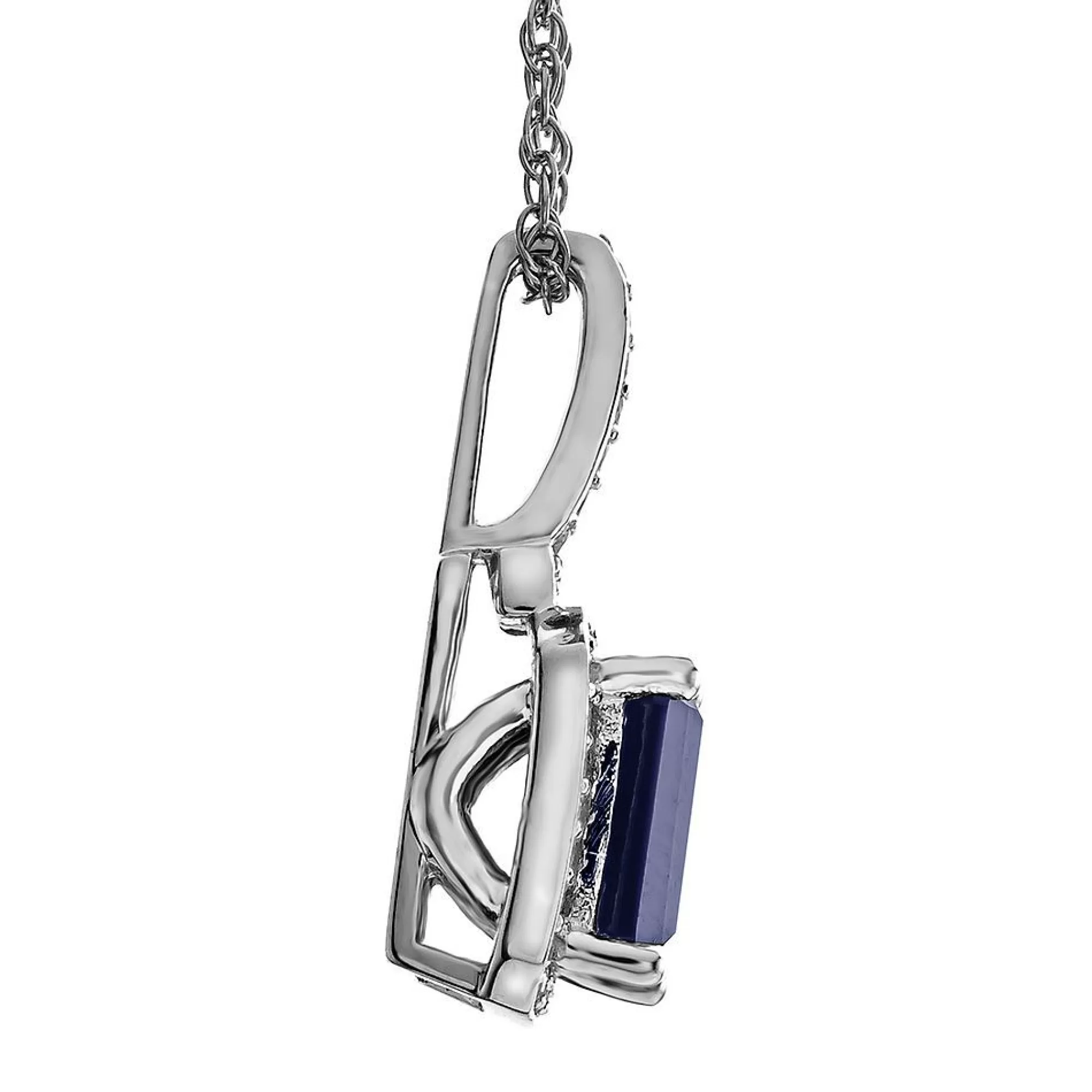 Necklaces & Pendants^* Sapphire & 1/7 Ct. Tw. Diamond Pendant In 10K White Gold