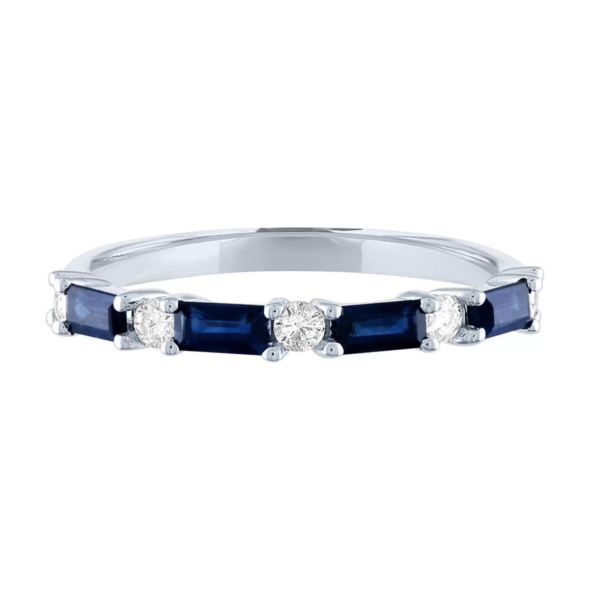 Rings^Layering & Stacking Sapphire & 1/5 Ct. Tw. Diamond Ring In 10K White Gold