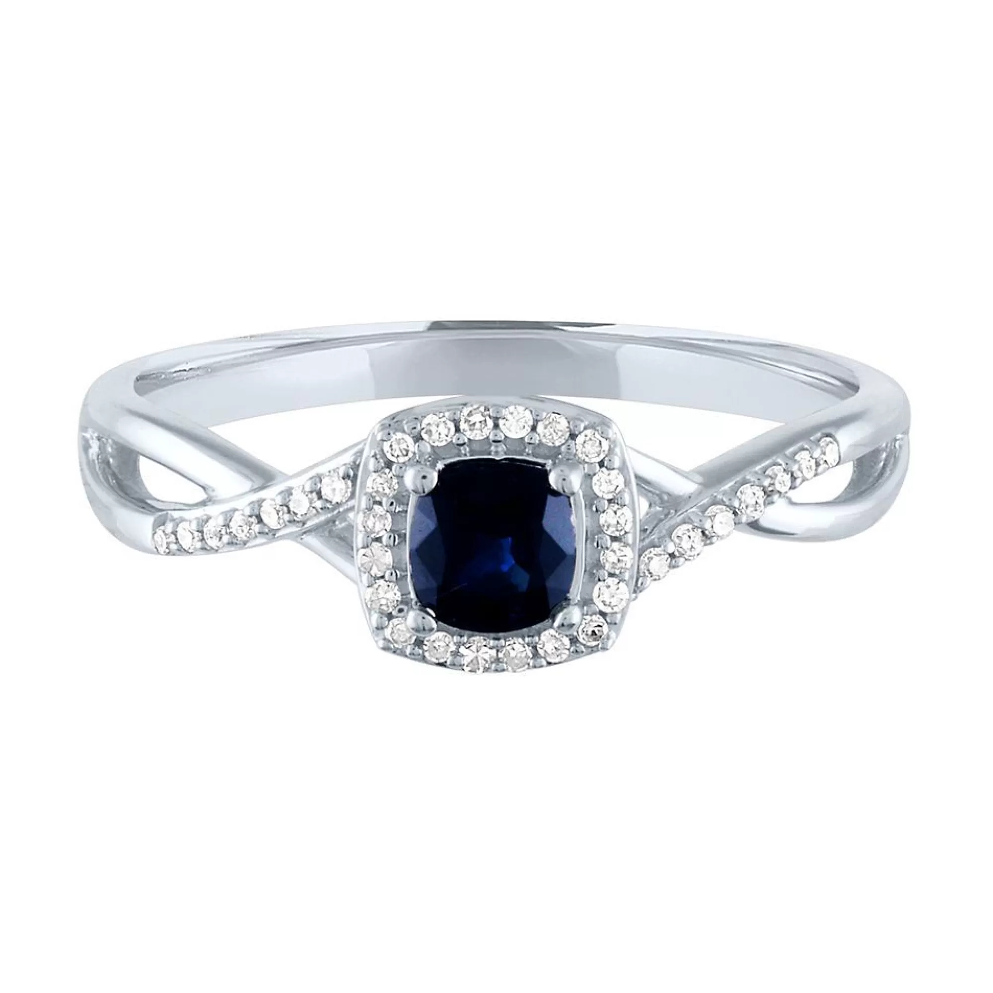 Rings^* Sapphire & Diamond Promise Ring In 10K White Gold