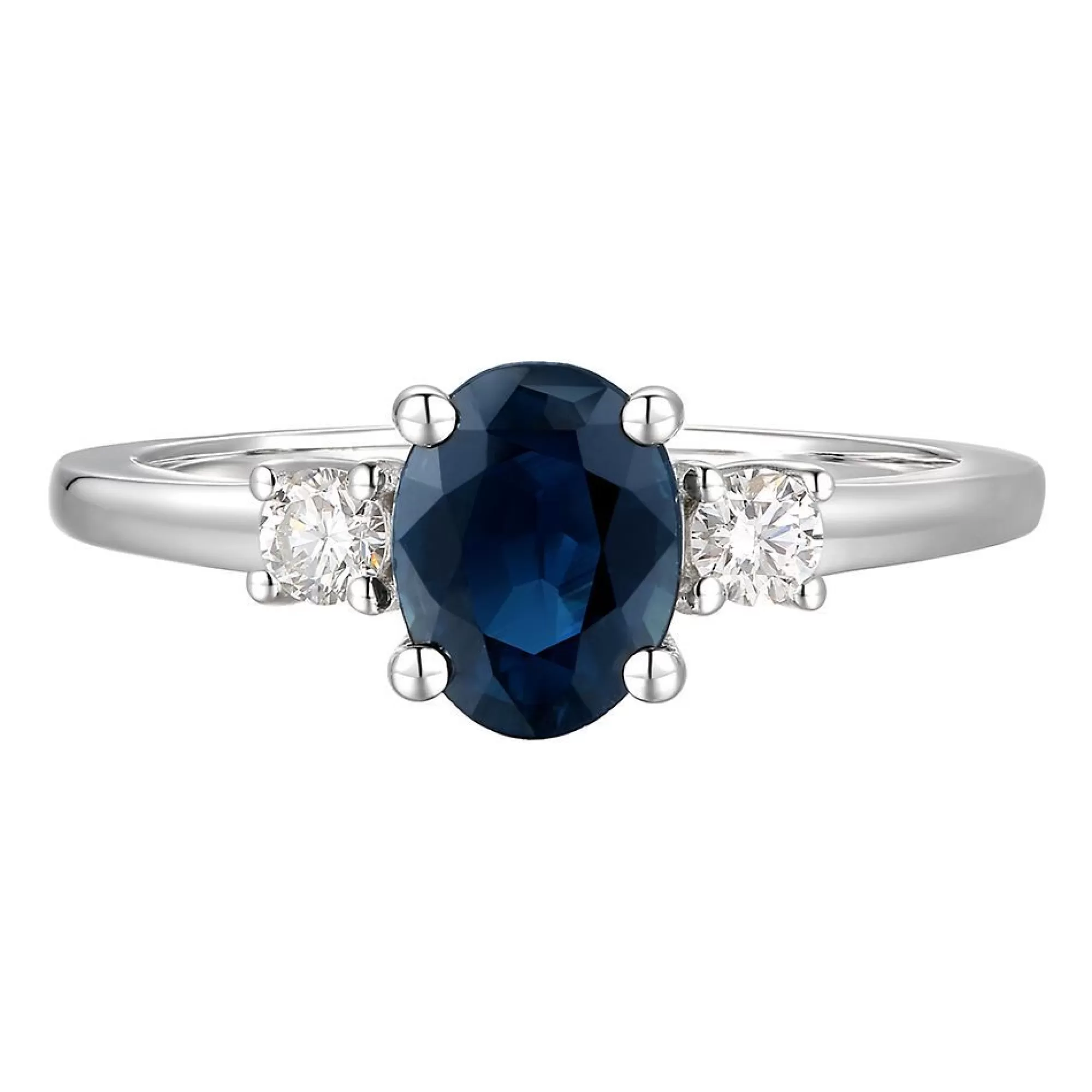 Rings^* Sapphire & Diamond Ring In 14K White Gold (1/5 Ct. Tw.)