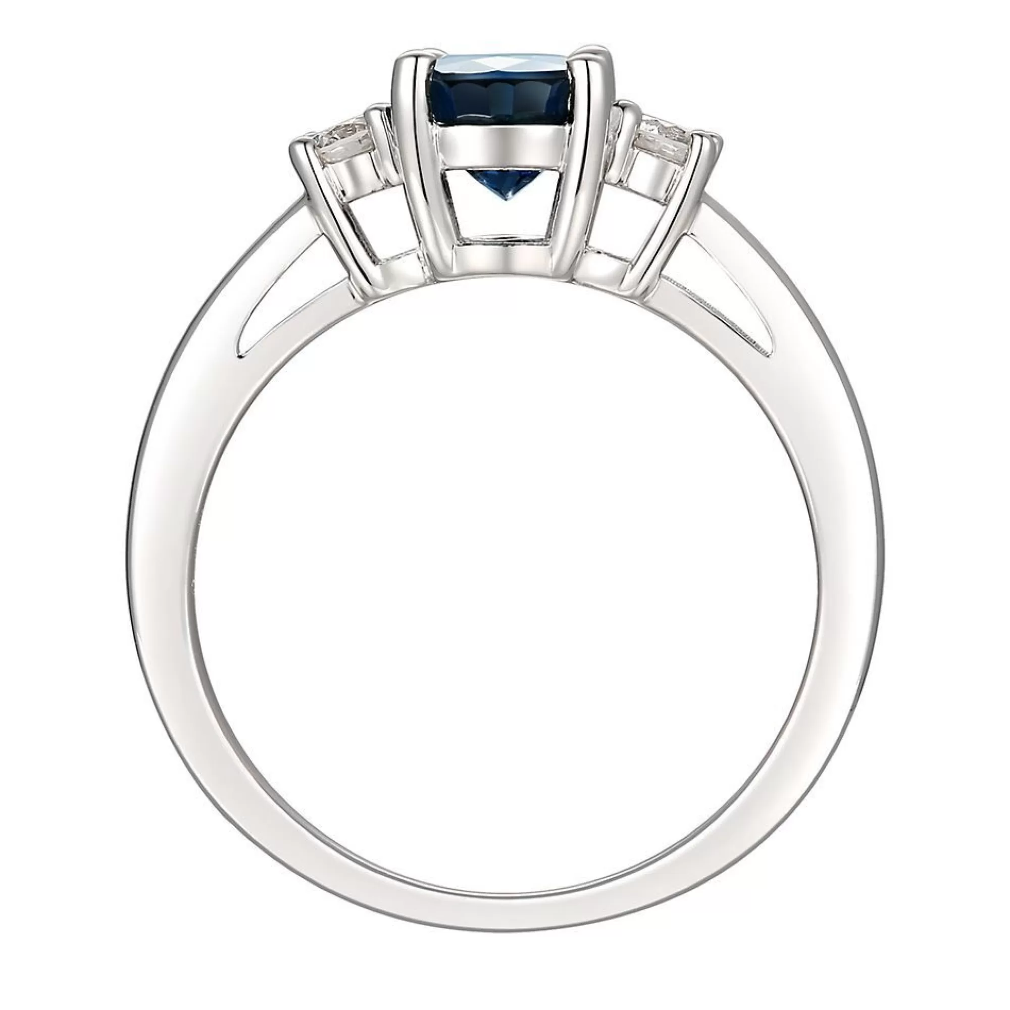 Rings^* Sapphire & Diamond Ring In 14K White Gold (1/5 Ct. Tw.)