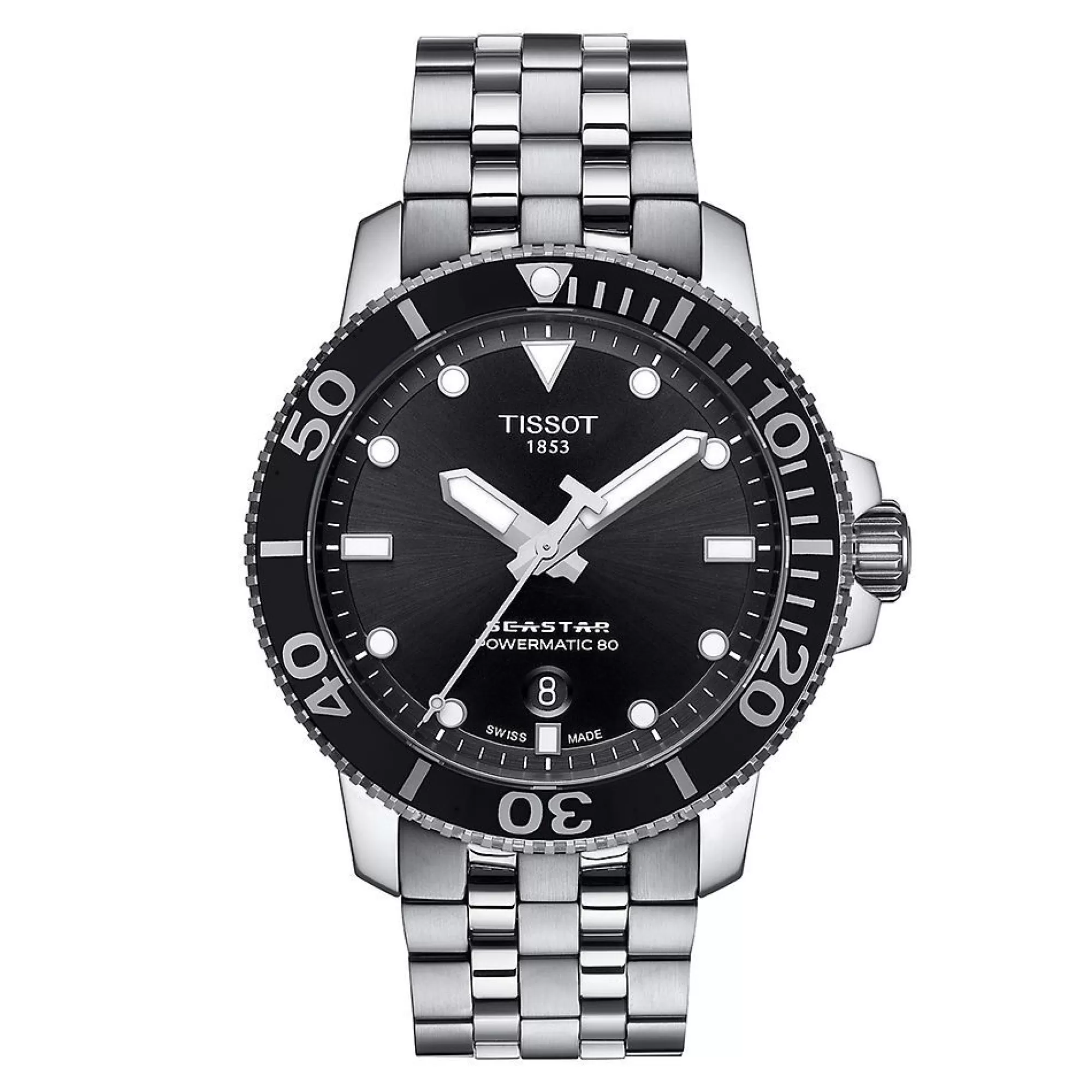 Men's Jewelry^Tissot® Seastar 1000 Powermatic 80 Black Men's Watch In Stainless Steel, 43Mm