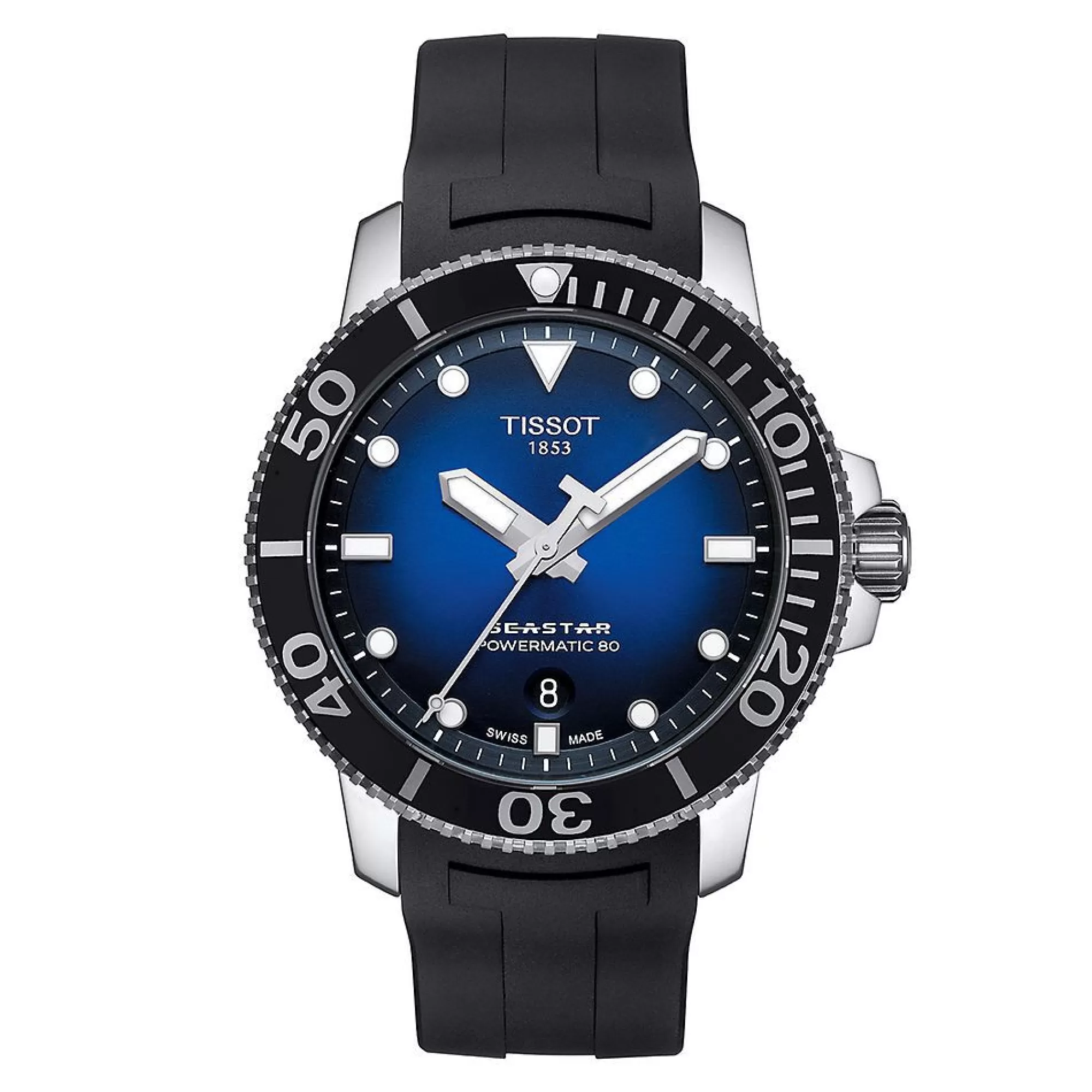 Men's Jewelry^Tissot® Seastar 1000 Powermatic 80 Rubber Men's Watch In Black Ion-Plated Stainless Steel, 43Mm