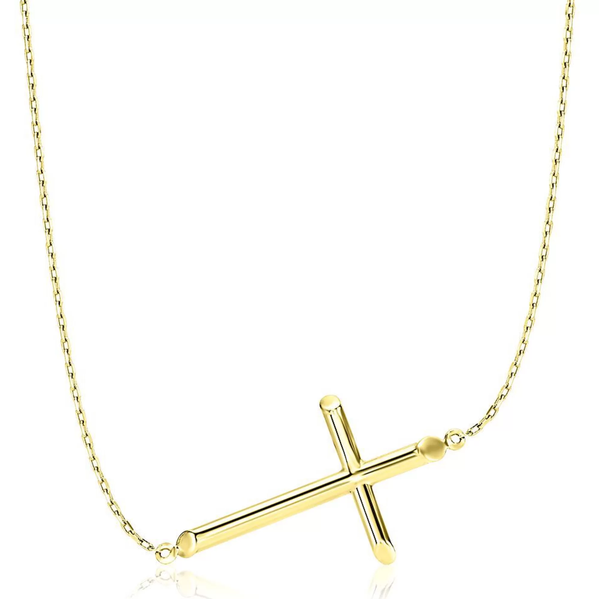 Necklaces & Pendants^* Sideways Cross Necklace In 14K Yellow Gold