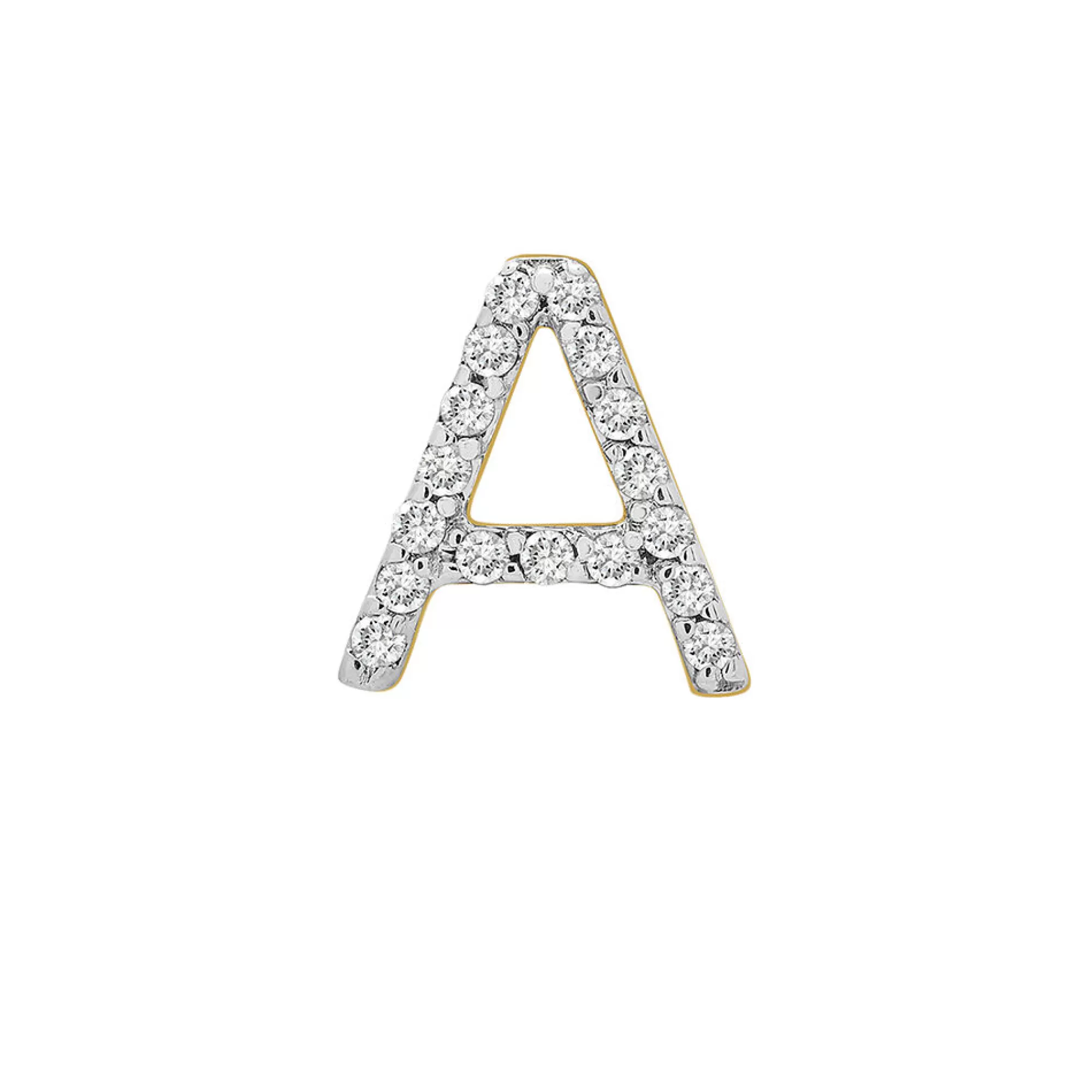 Earrings^Layering & Stacking Single-Letter Stud Earring With Diamond Accents In 10K Yellow Gold