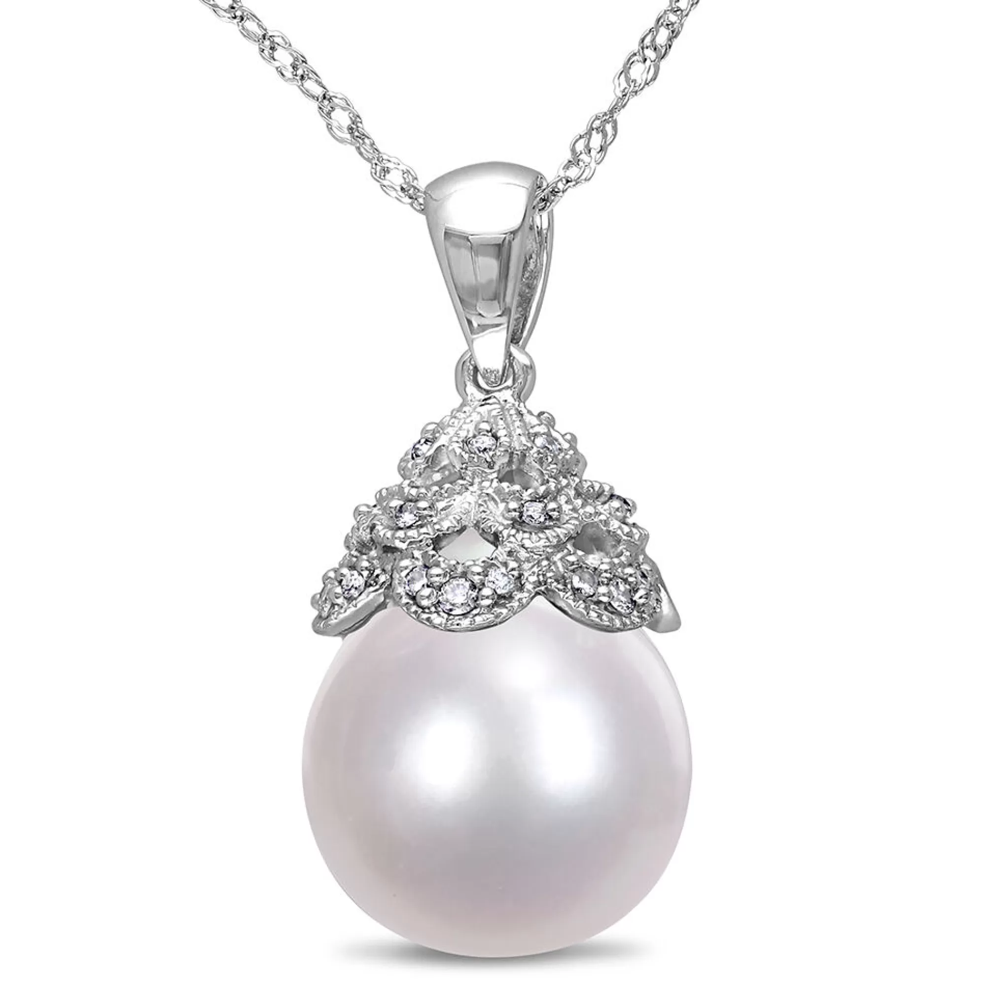 Necklaces & Pendants^* South Sea Pearl & Diamond Necklace In 14K White Gold