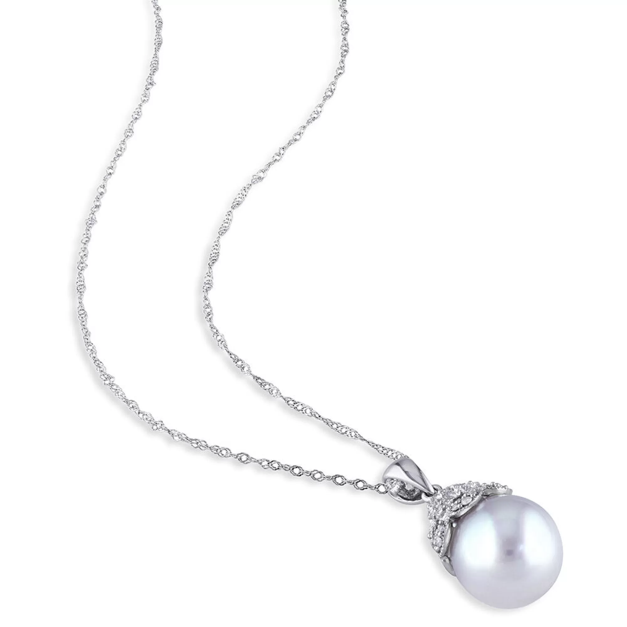 Necklaces & Pendants^* South Sea Pearl & Diamond Necklace In 14K White Gold