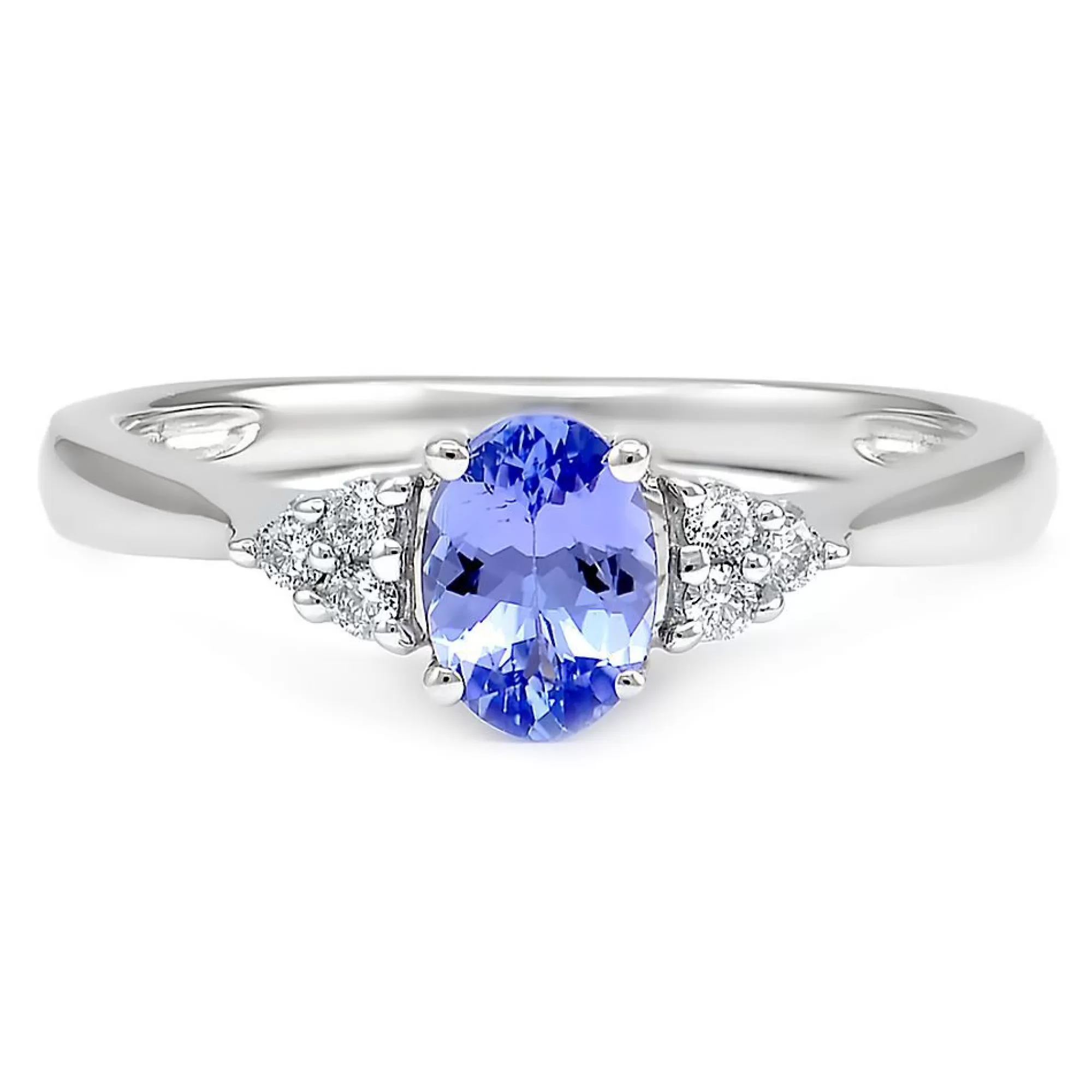 Rings^* Tanzanite & 1/10 Ct. Tw. Diamond Ring In 10K White Gold