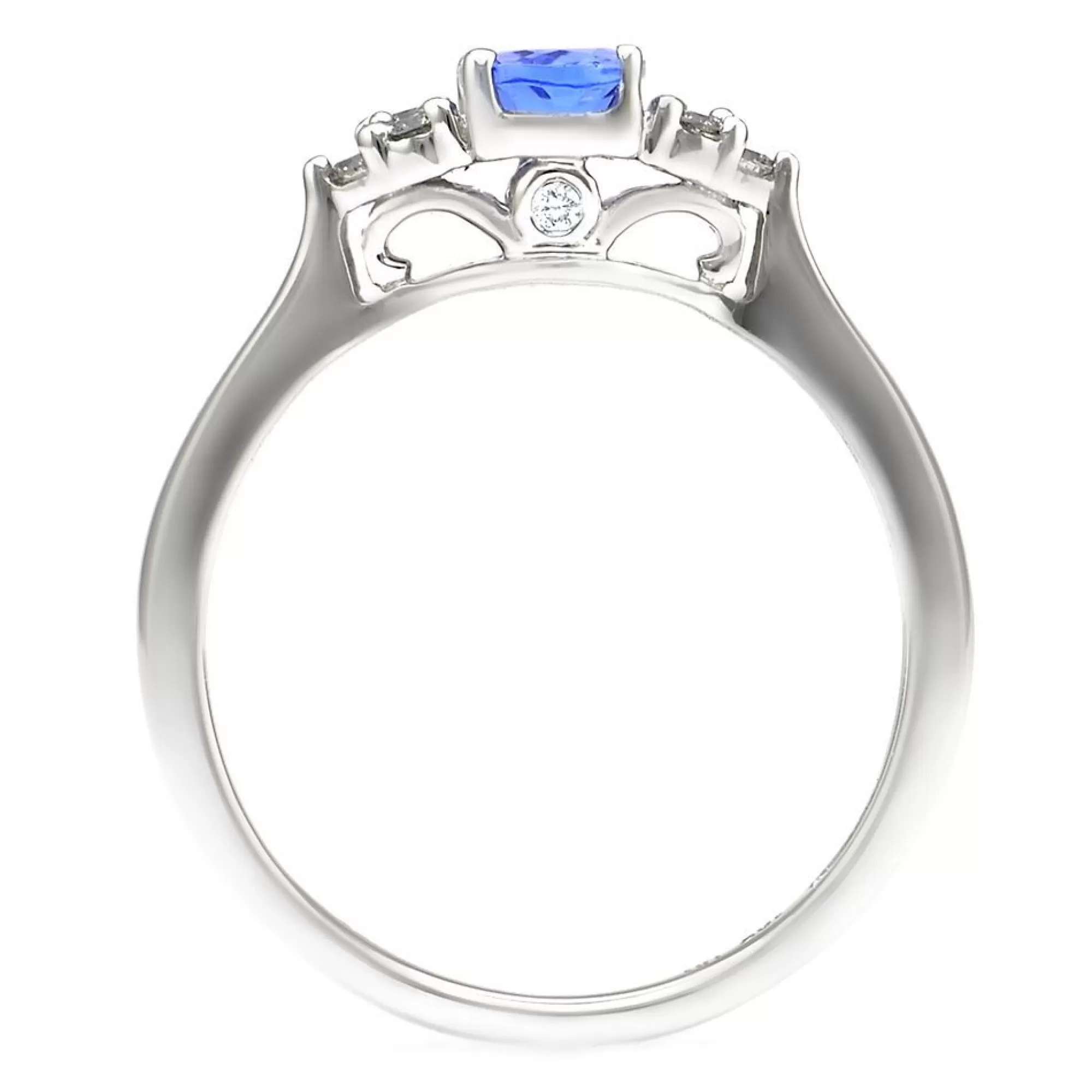 Rings^* Tanzanite & 1/10 Ct. Tw. Diamond Ring In 10K White Gold