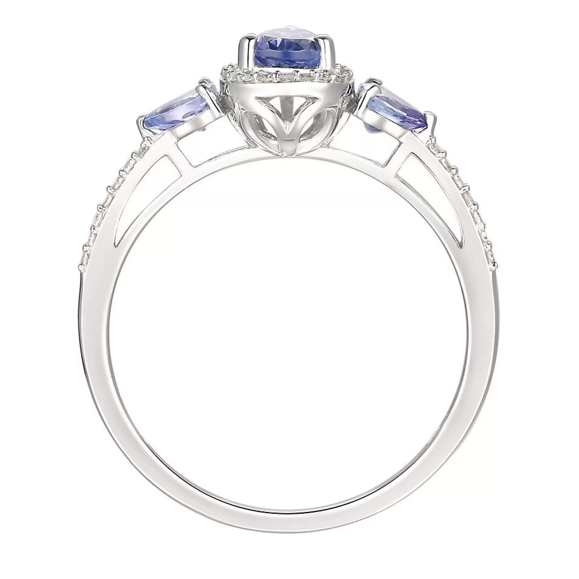 Rings^* Tanzanite & 1/10 Ct. Tw. Diamond Ring In 10K White Gold