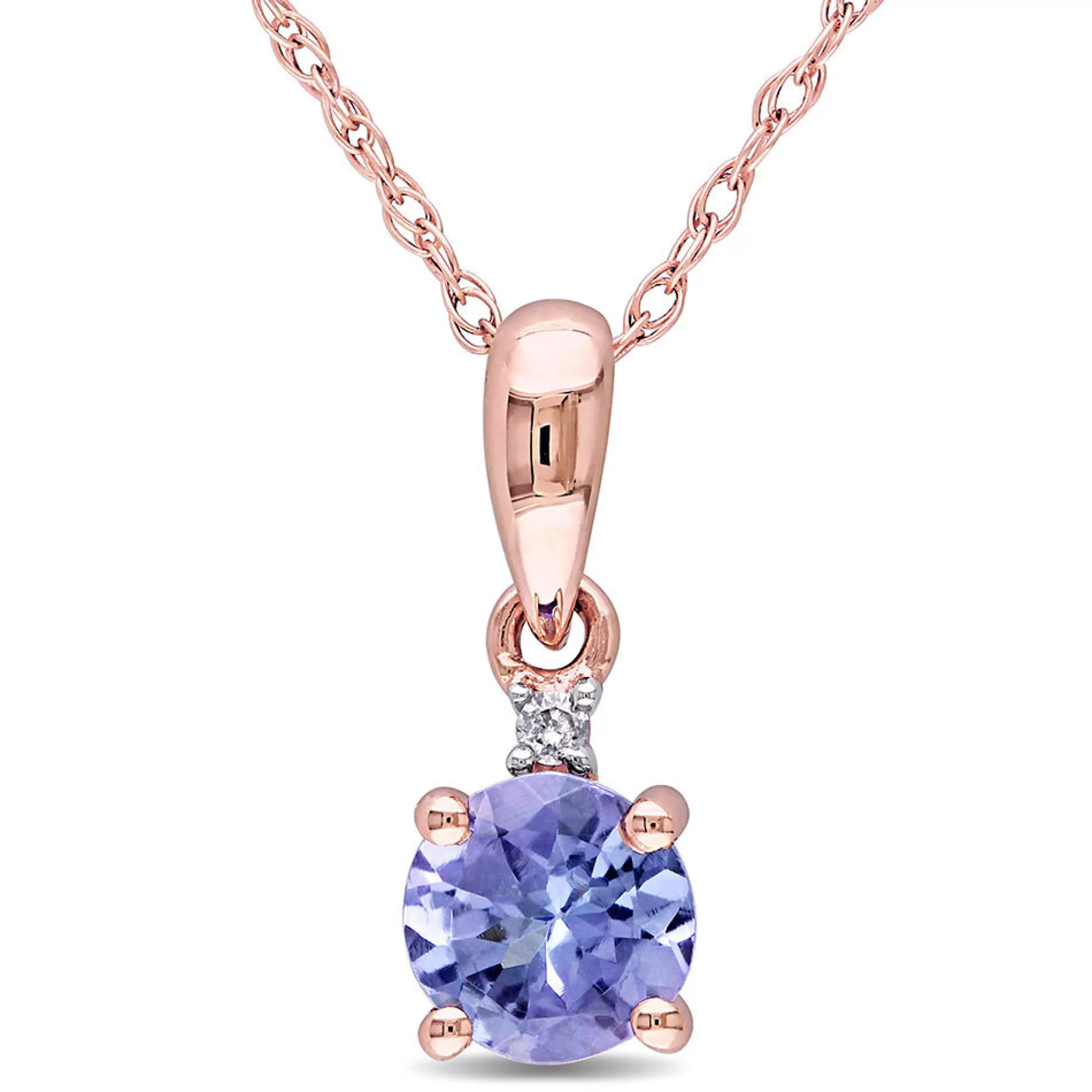 Necklaces & Pendants^* Tanzanite & Diamond Pendant In 10K Rose Gold