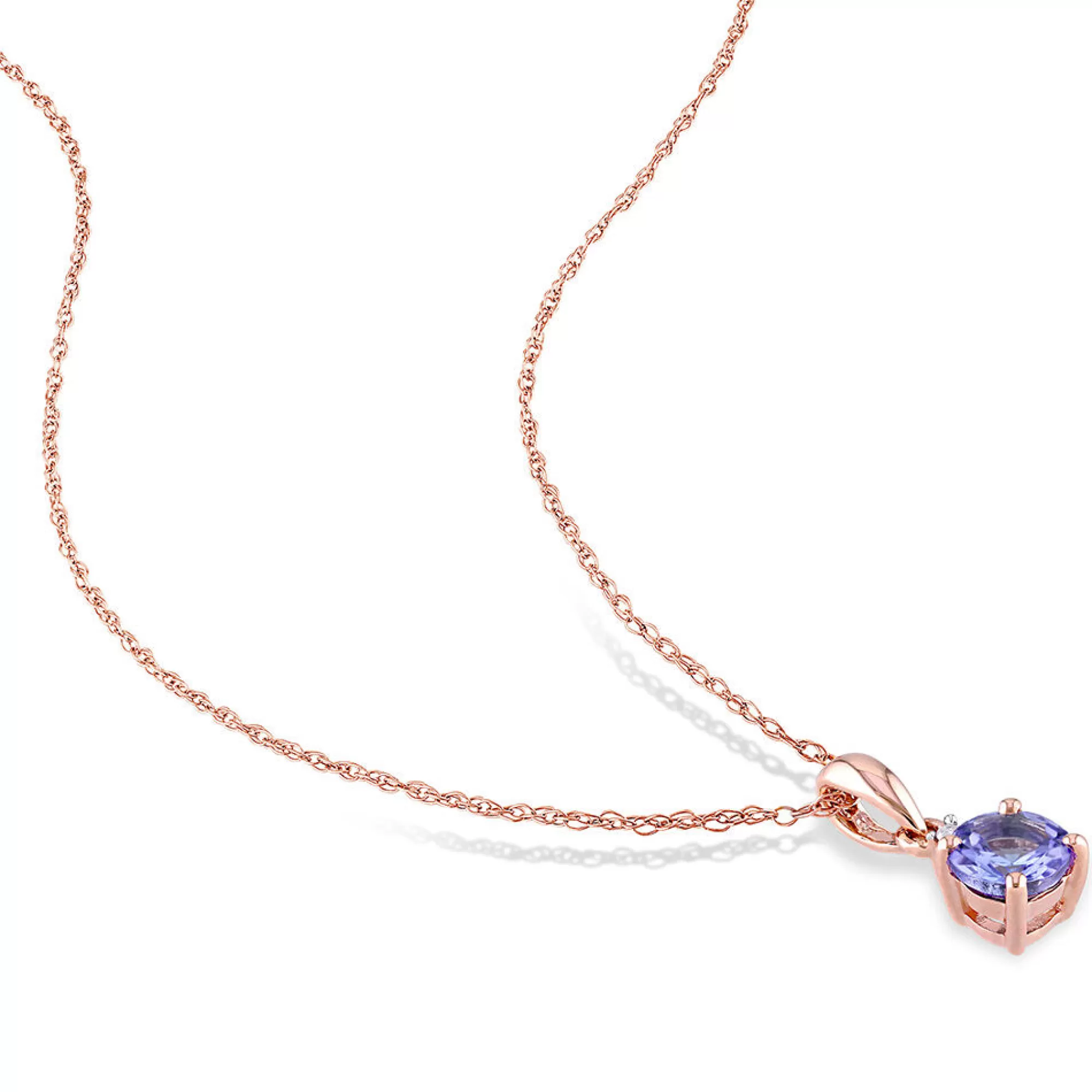 Necklaces & Pendants^* Tanzanite & Diamond Pendant In 10K Rose Gold