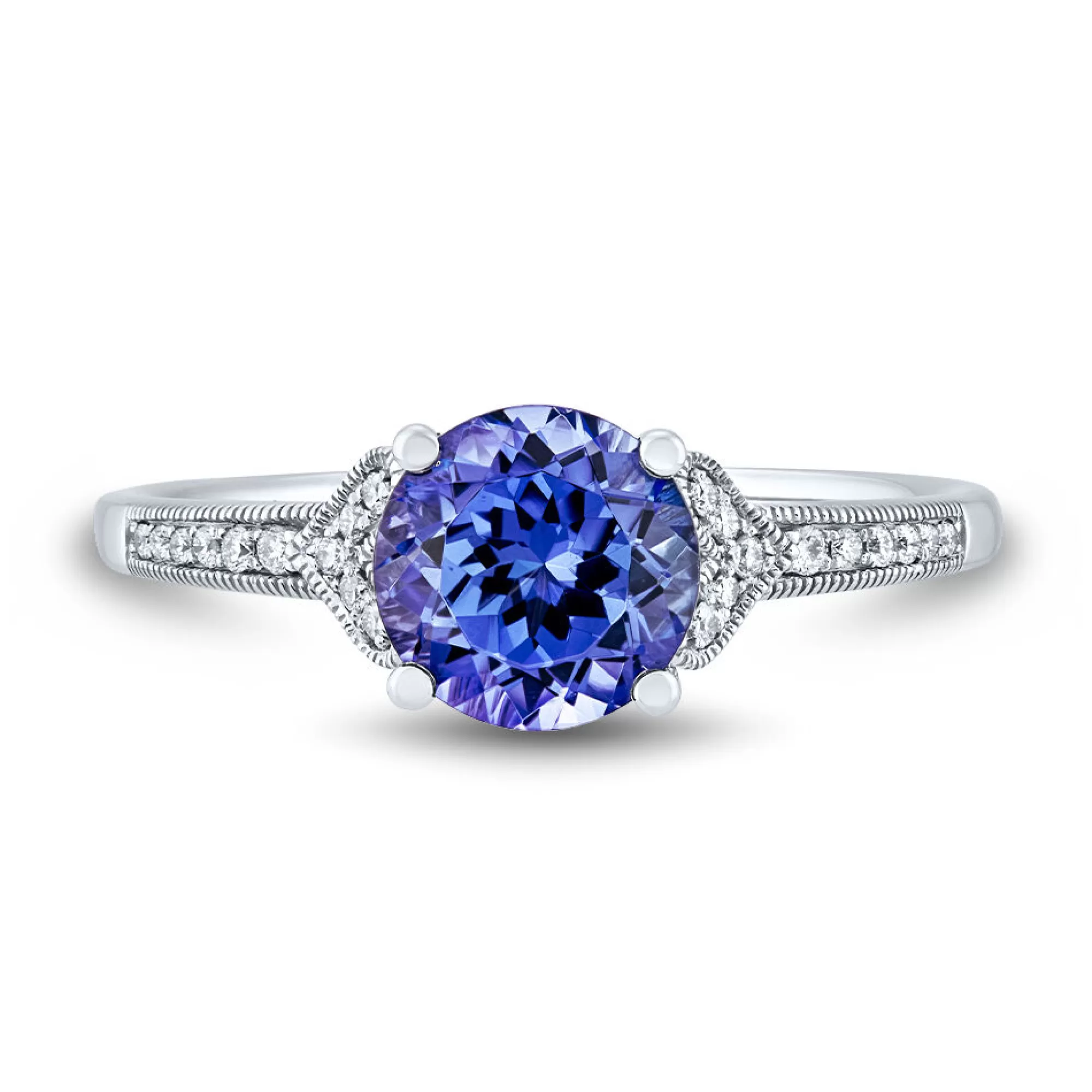 Rings^* Tanzanite & Diamond Ring In 14K White Gold (1/10 Ct. Tw.)