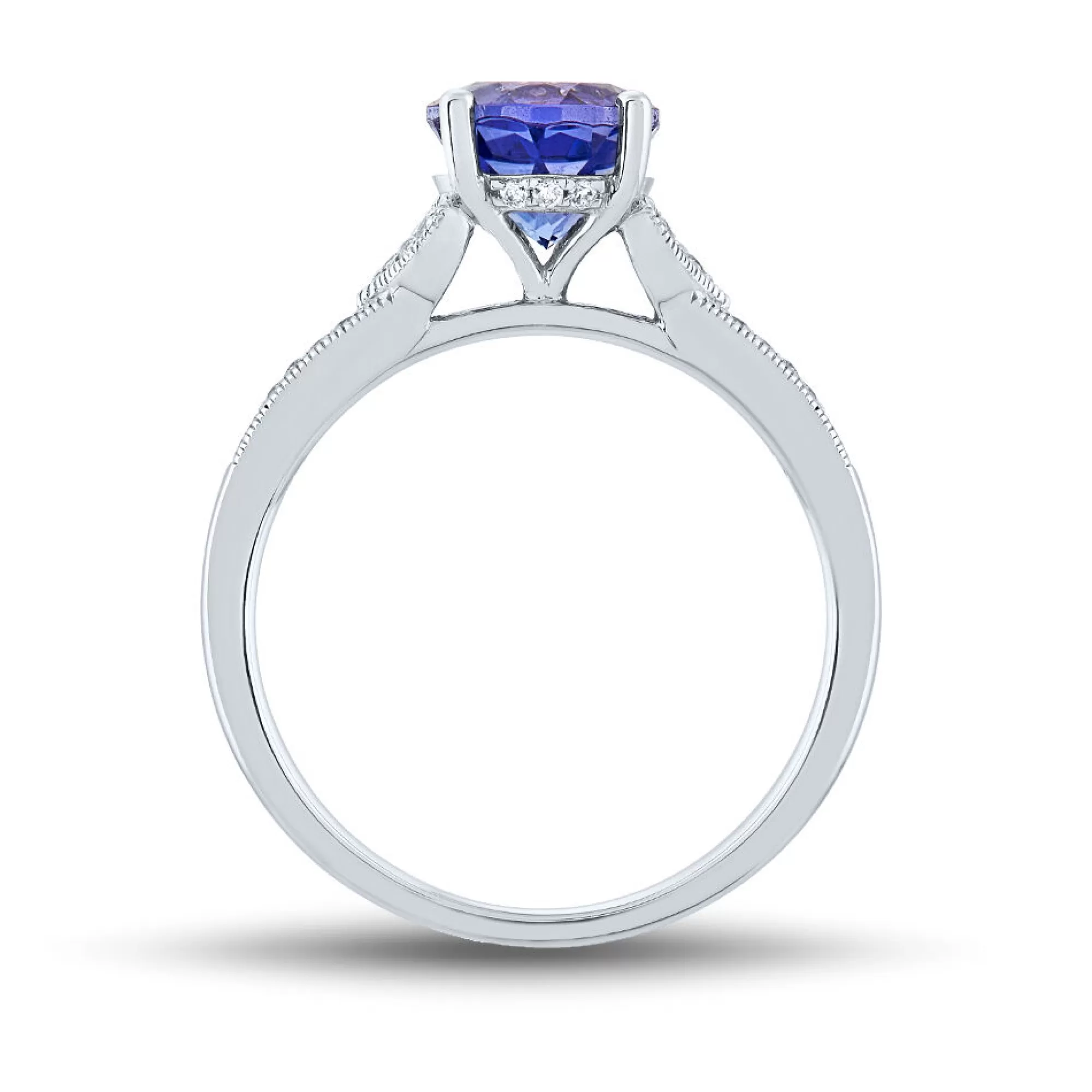 Rings^* Tanzanite & Diamond Ring In 14K White Gold (1/10 Ct. Tw.)