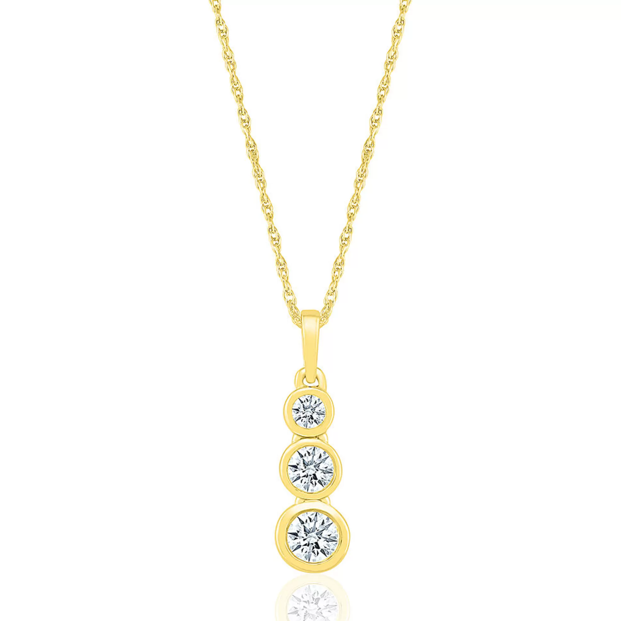 Necklaces & Pendants^* Three-Stone Diamond Pendant In 10K Yellow Gold (1/3 Ct. Tw.)