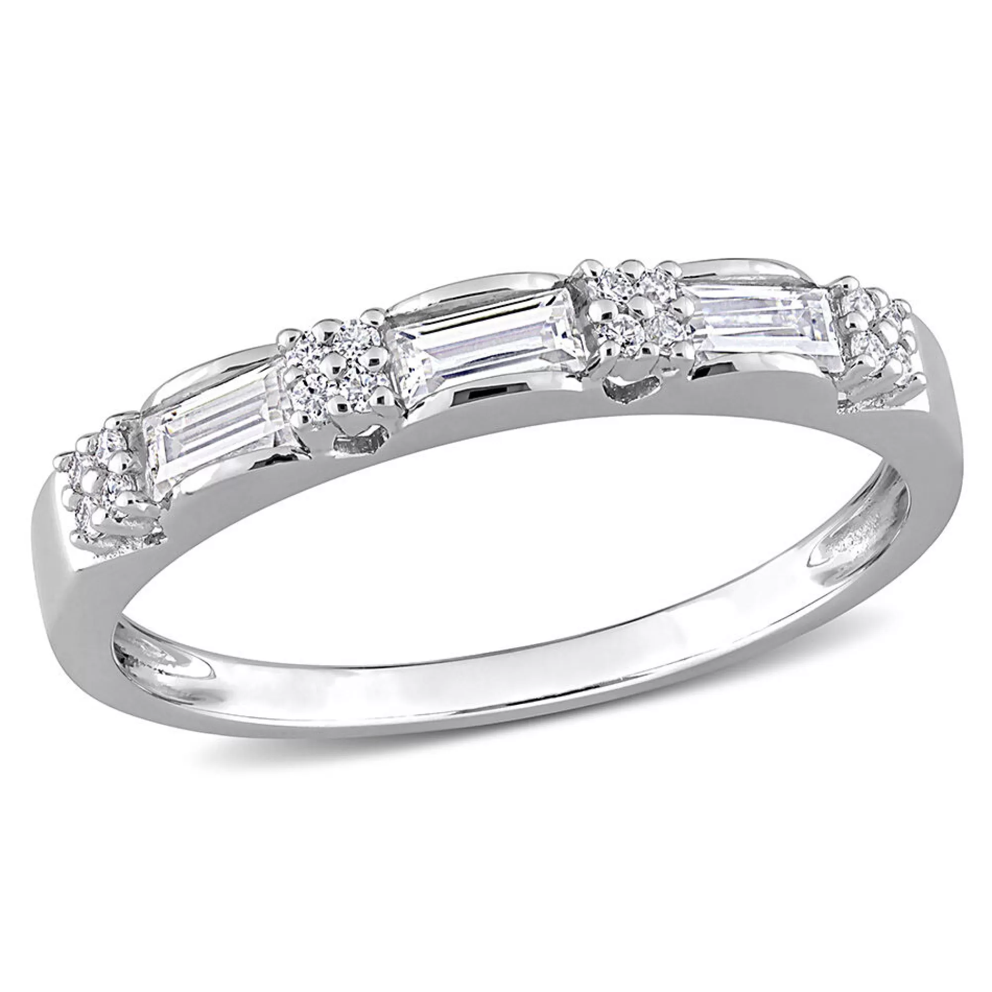 Rings^* Three-Stone Moissanite Stacking Ring In Sterling Silver (2/5 Ct. Tw.)