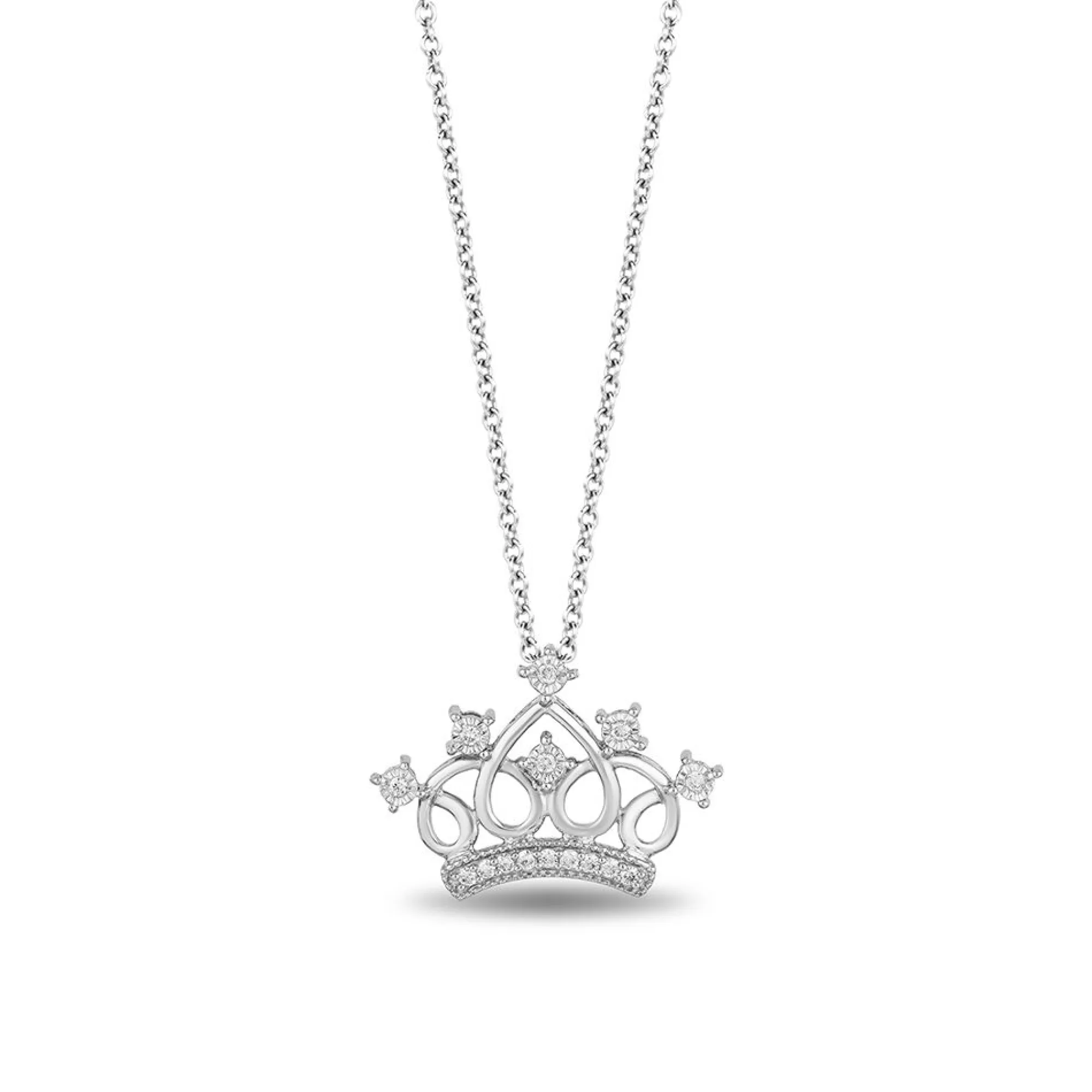 Necklaces & Pendants^Enchanted Disney Tiara Pendant With Diamonds In Sterling Silver (1/10 Ct. Tw.)