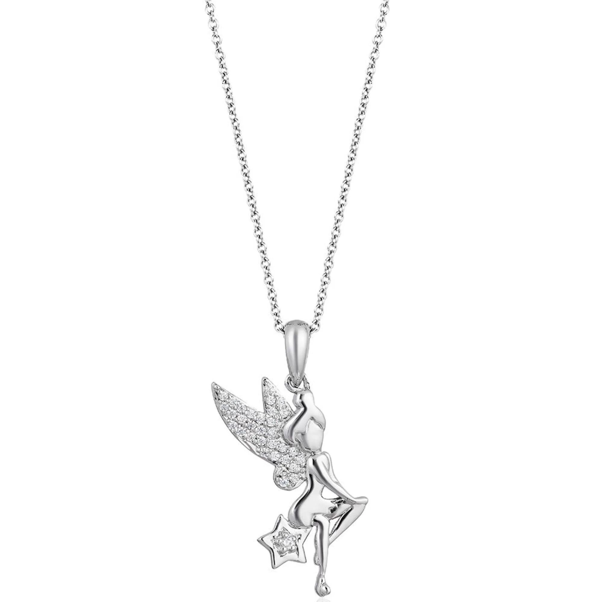 Necklaces & Pendants^Enchanted Disney Tinkerbell Pendant With Diamonds In Sterling Silver (1/10 Ct. Tw.)