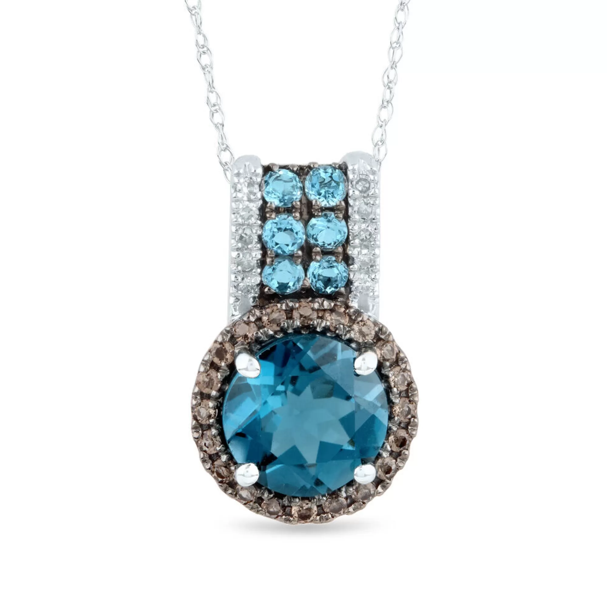 Necklaces & Pendants^* Topaz Pendant With Diamond Accents In 10K White Gold