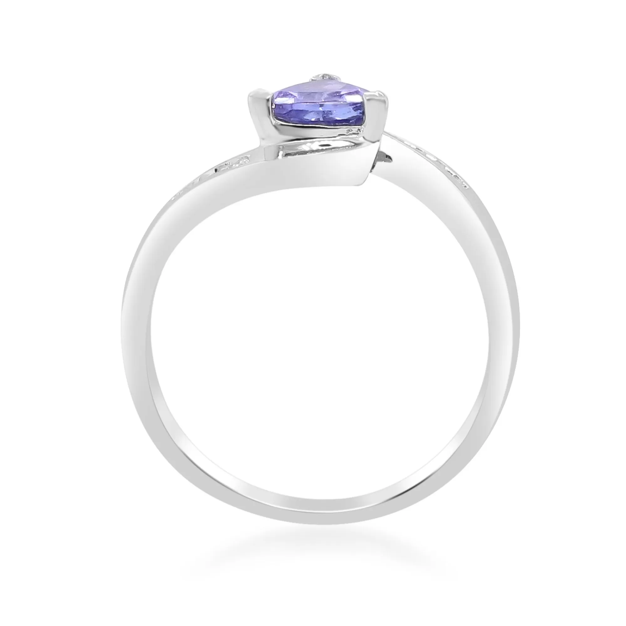 Rings^* Trillion-Shaped Tanzanite Ring With Diamond Accents In Sterling Silver