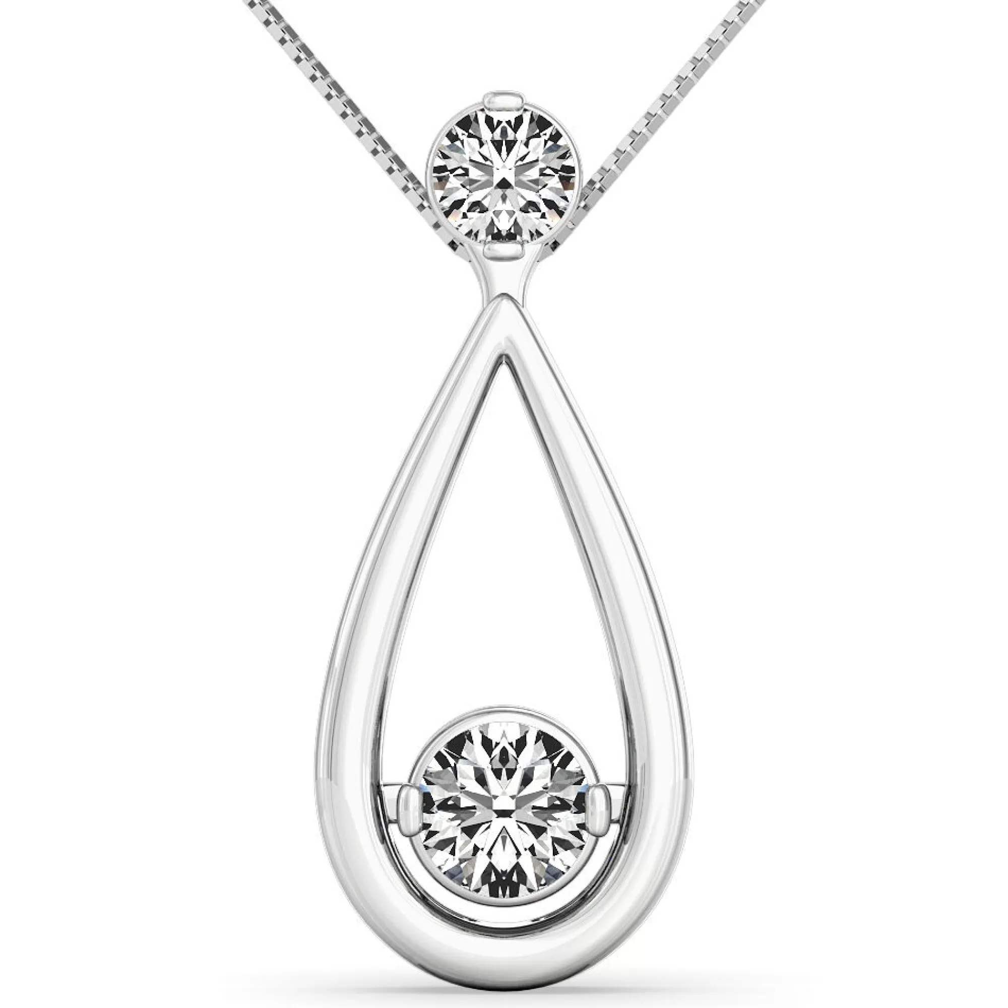 Necklaces & Pendants^Sirena® Two-Stone Diamond Necklace In 14K White Gold (1/3 Ct. Tw.)