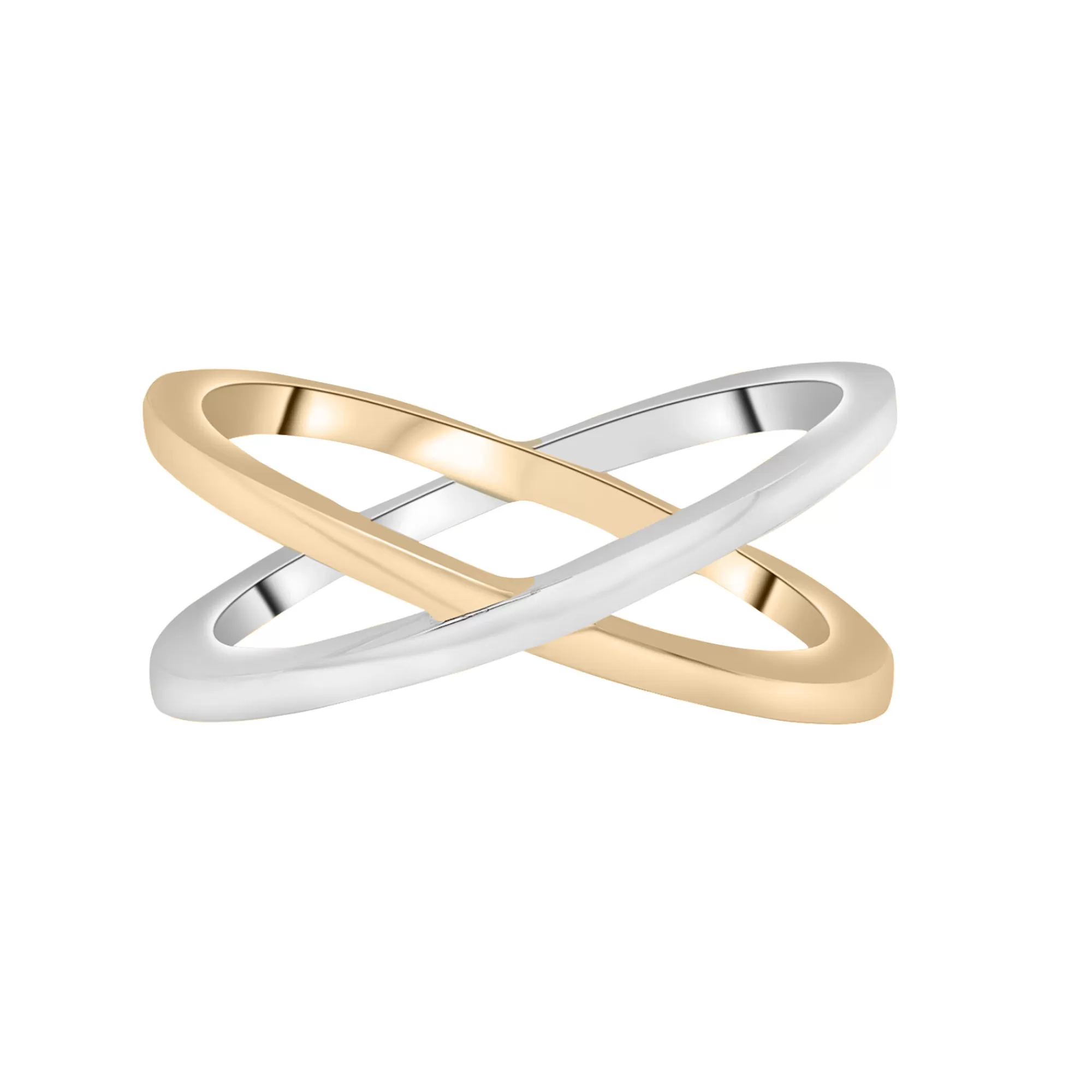 Rings^Laure by Aurate Two-Tone 'X' Ring In Vermeil